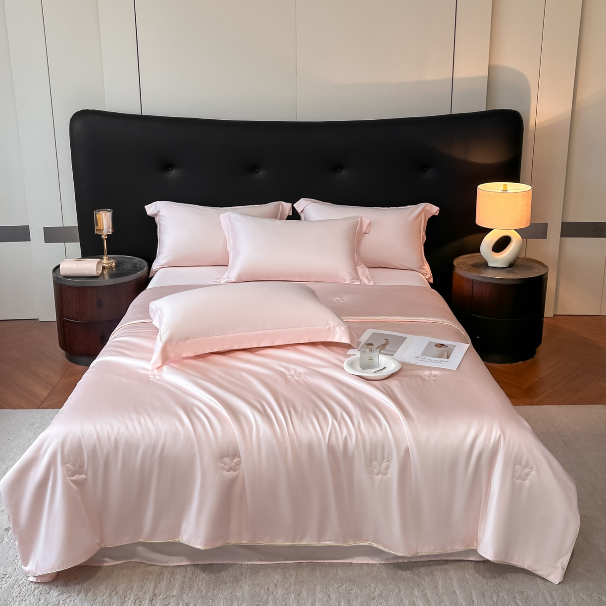 91家纺网 家纺一手货源 找家纺 （总）新方向 2026A类20%蚕丝天丝棉夏被四件套 65%60s兰精天丝 35%100支长绒棉-蝴蝶