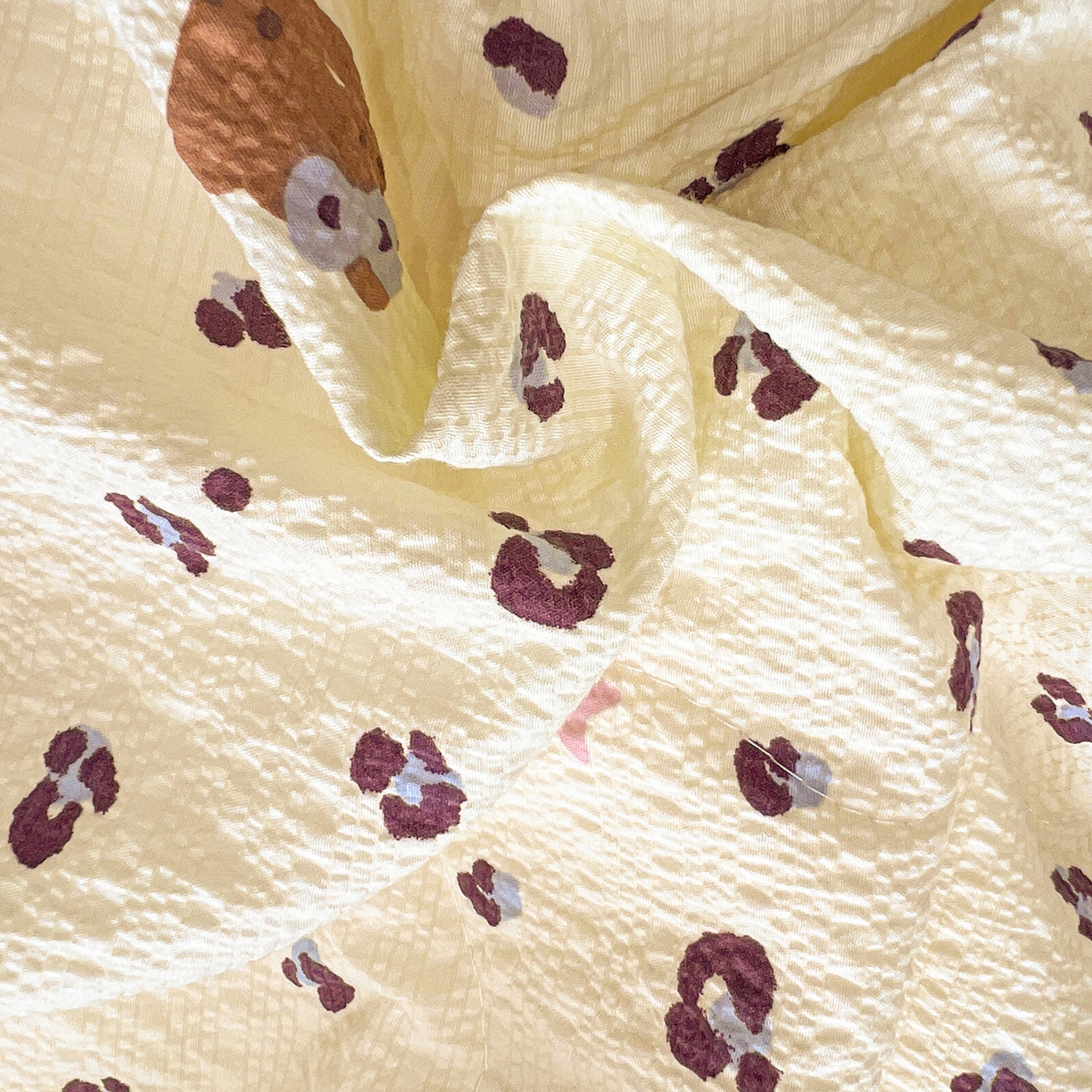 91家纺网 家纺一手货源 找家纺 富米莱（原臻工厂） 2026新款泡芙纱贝壳边夏被夏凉被空调被床盖床裙四件套-欧包系列 欧包-豹纹蓝星