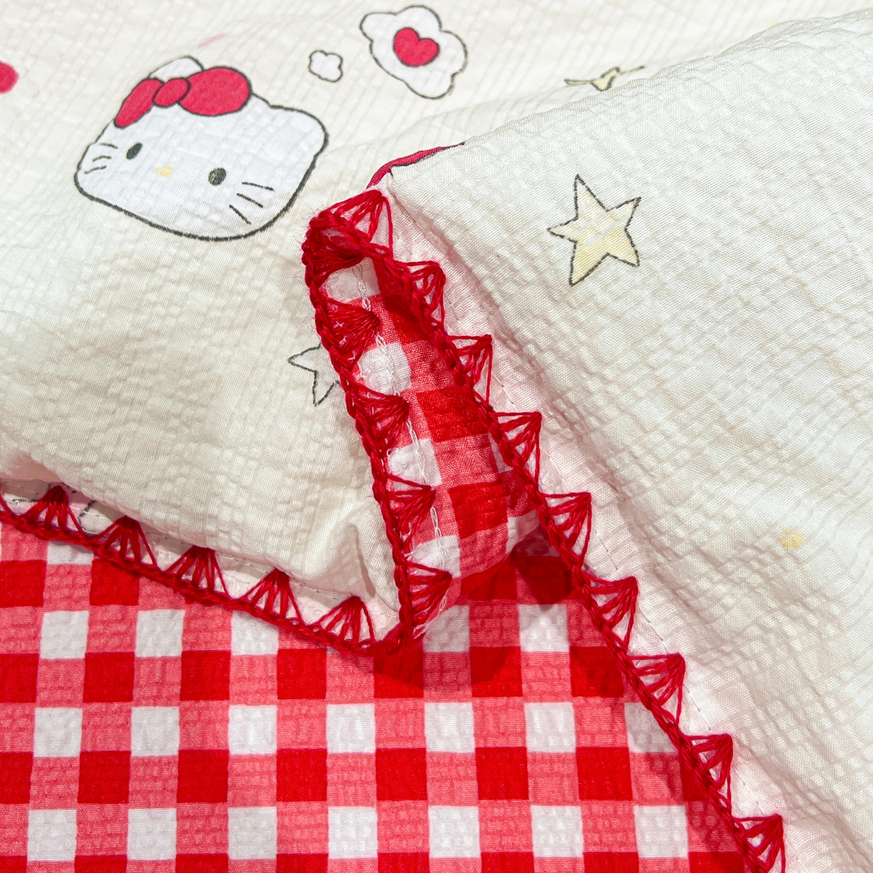 91家纺网 家纺一手货源 找家纺 富米莱（原臻工厂） 2026新款泡芙纱贝壳边夏被夏凉被空调被床盖床裙四件套-欧包系列 欧包-星芒凯蒂