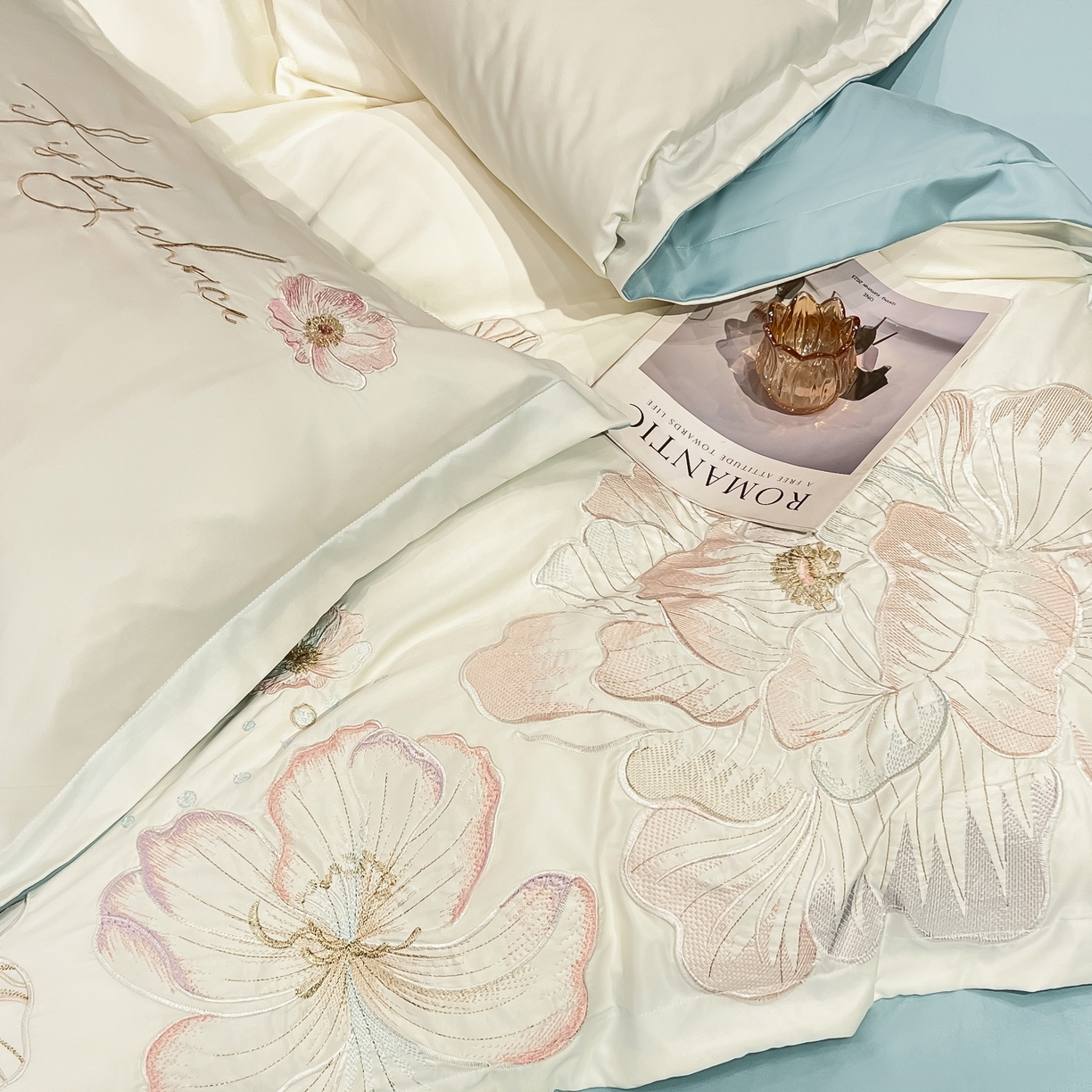 91家纺网 家纺一手货源 找家纺 （总）色鬼布艺高端家居主号 2026新款水洗冰丝刺绣四件套花颜系列