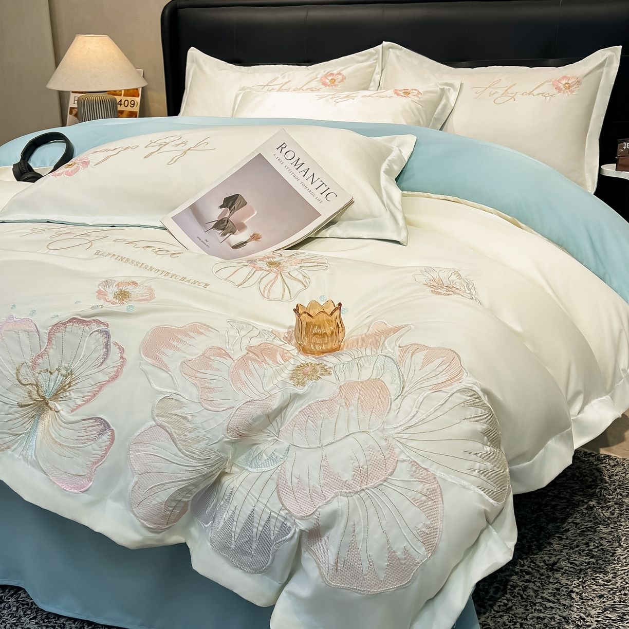 91家纺网 家纺一手货源 找家纺 （总）色鬼布艺高端家居主号 2026新款水洗冰丝刺绣四件套花颜系列