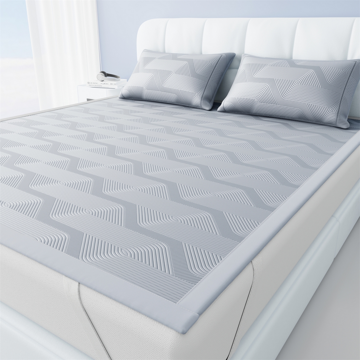 91家纺网 家纺一手货源 找家纺 （总）怡源梦 2026新款PE高分子加厚三明治冰豆豆水波纹全包包边单枕套枕套单件