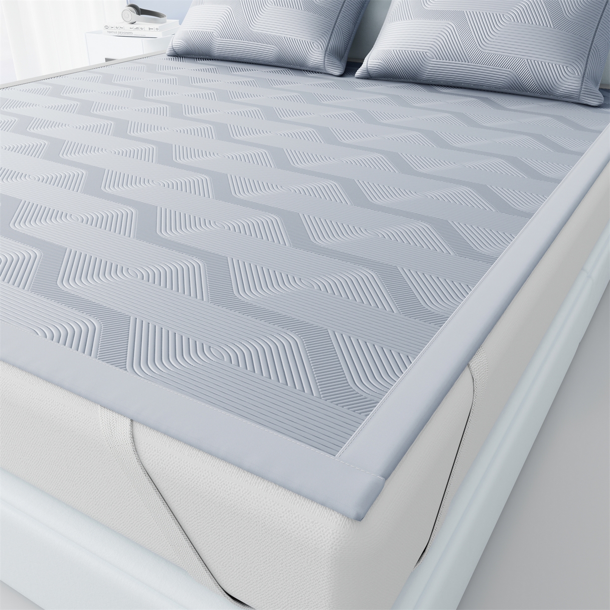 91家纺网 家纺一手货源 找家纺 （总）怡源梦 2026新款PE高分子加厚三明治冰豆豆水波纹全包包边单枕套枕套单件