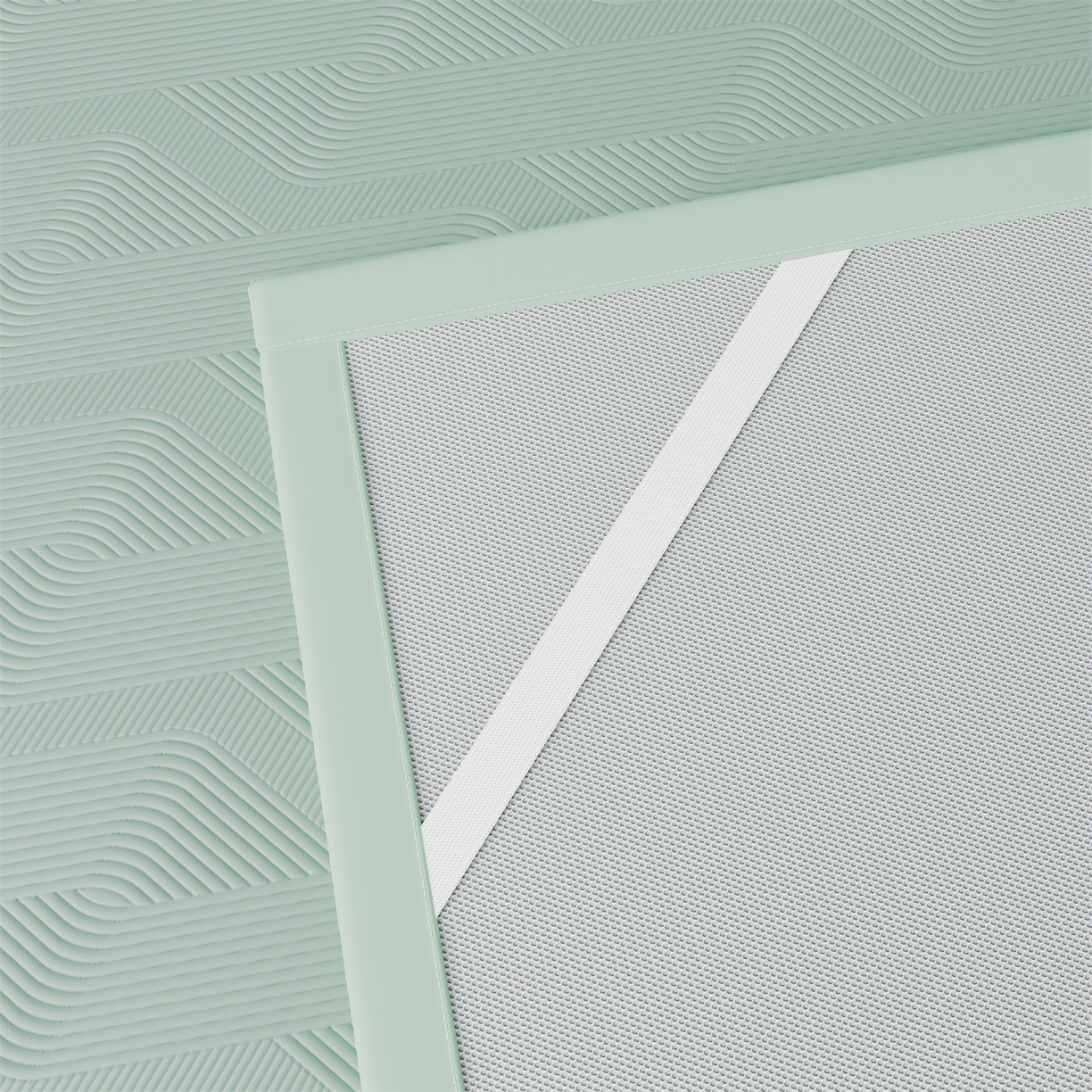 91家纺网 家纺一手货源 找家纺 怡源梦 2026新款PE高分子加厚三明治冰豆豆水波纹全包包边单枕套枕套单件 水波纹-绿色