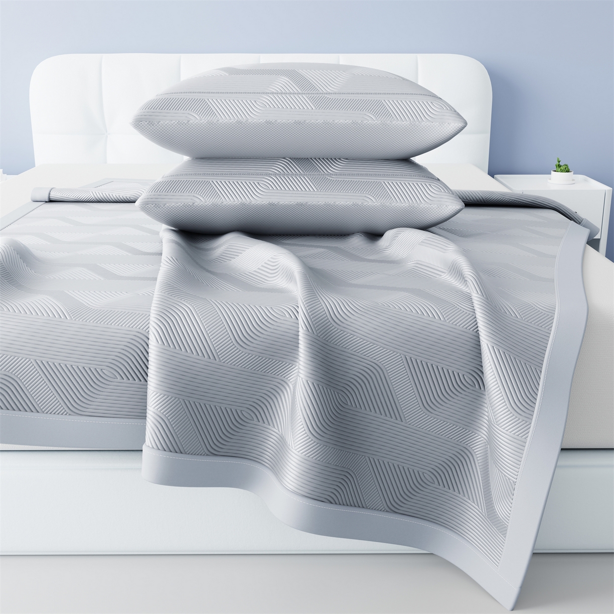 91家纺网 家纺一手货源 找家纺 （总）怡源梦 2026新款PE高分子加厚三明治冰豆豆水波纹全包包边单枕套枕套单件