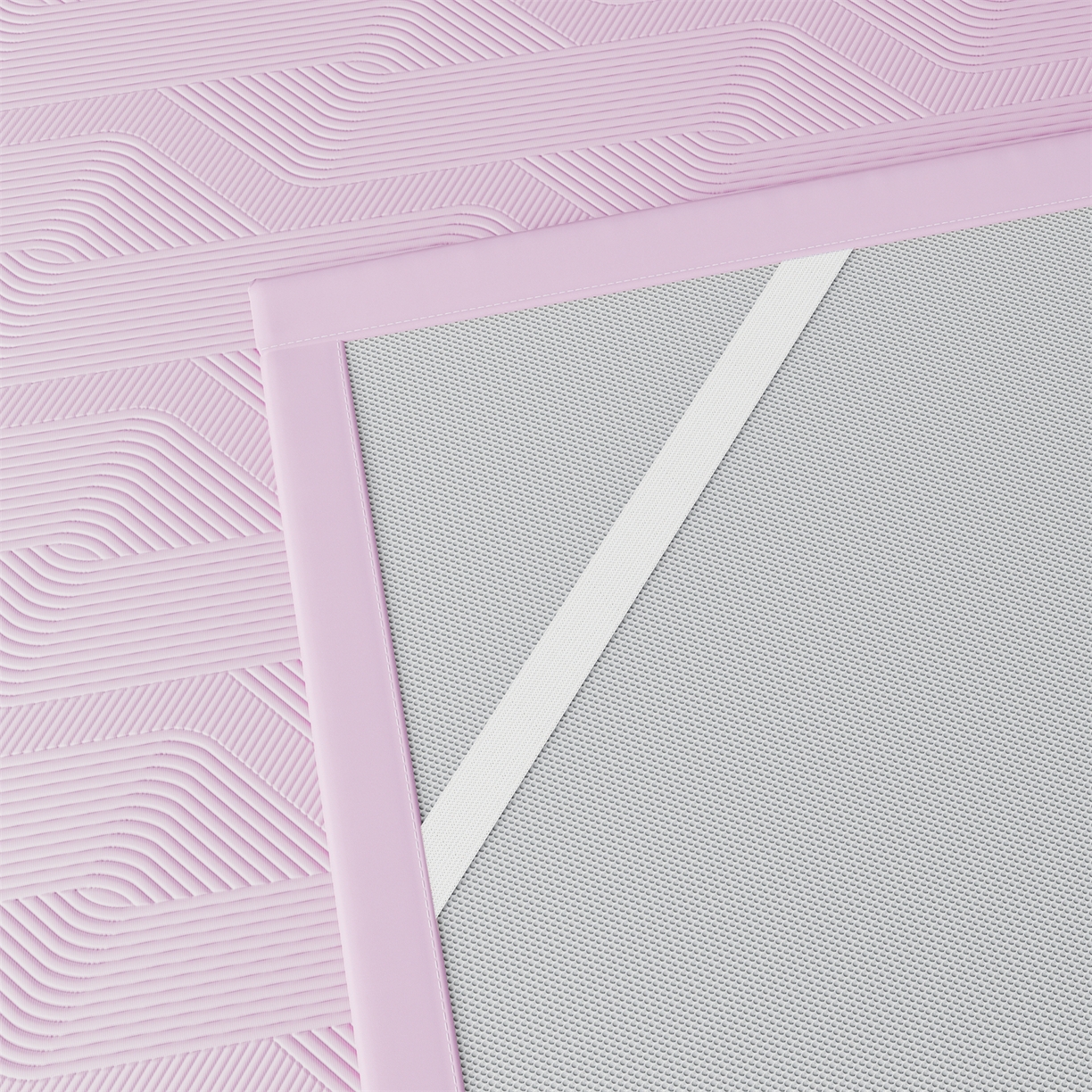 91家纺网 家纺一手货源 找家纺 怡源梦 2026新款PE高分子加厚三明治冰豆豆水波纹全包包边单枕套枕套单件 水波纹-粉色