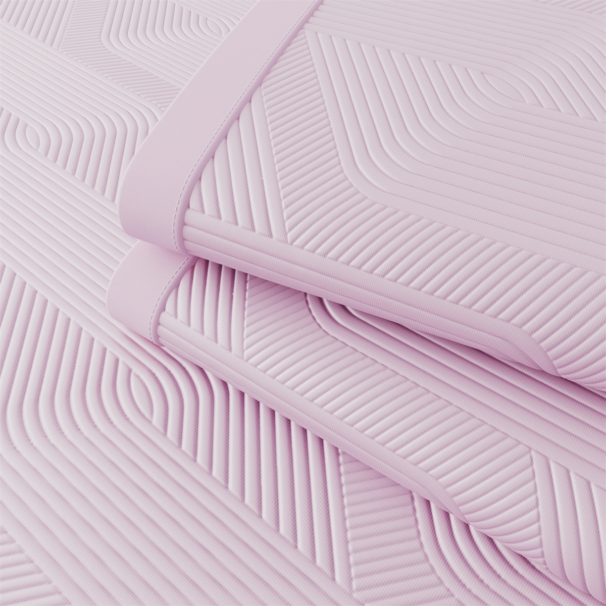 91家纺网 家纺一手货源 找家纺 怡源梦 2026新款PE高分子加厚三明治冰豆豆水波纹全包包边单枕套枕套单件 水波纹-粉色