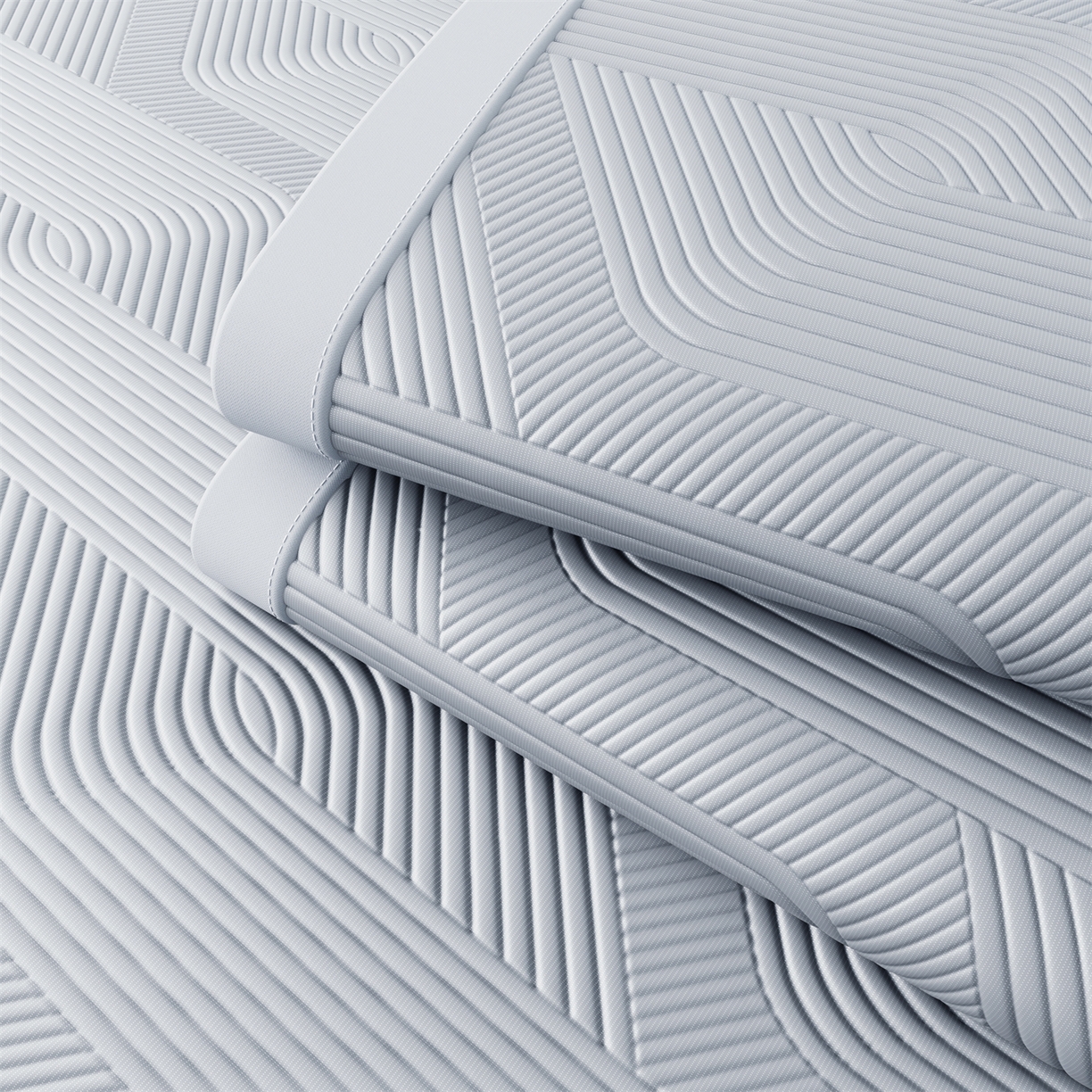 91家纺网 家纺一手货源 找家纺 怡源梦 2026新款PE高分子加厚三明治冰豆豆水波纹全包包边凉席席子 水波纹-灰色