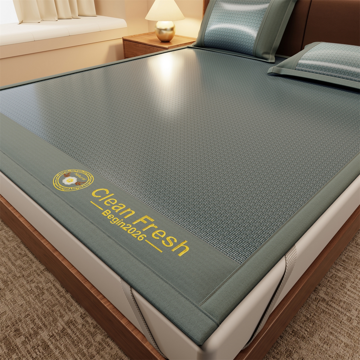 91家纺网 家纺一手货源 找家纺 （总）怡源梦 2026新款古藤席刺绣双面系列