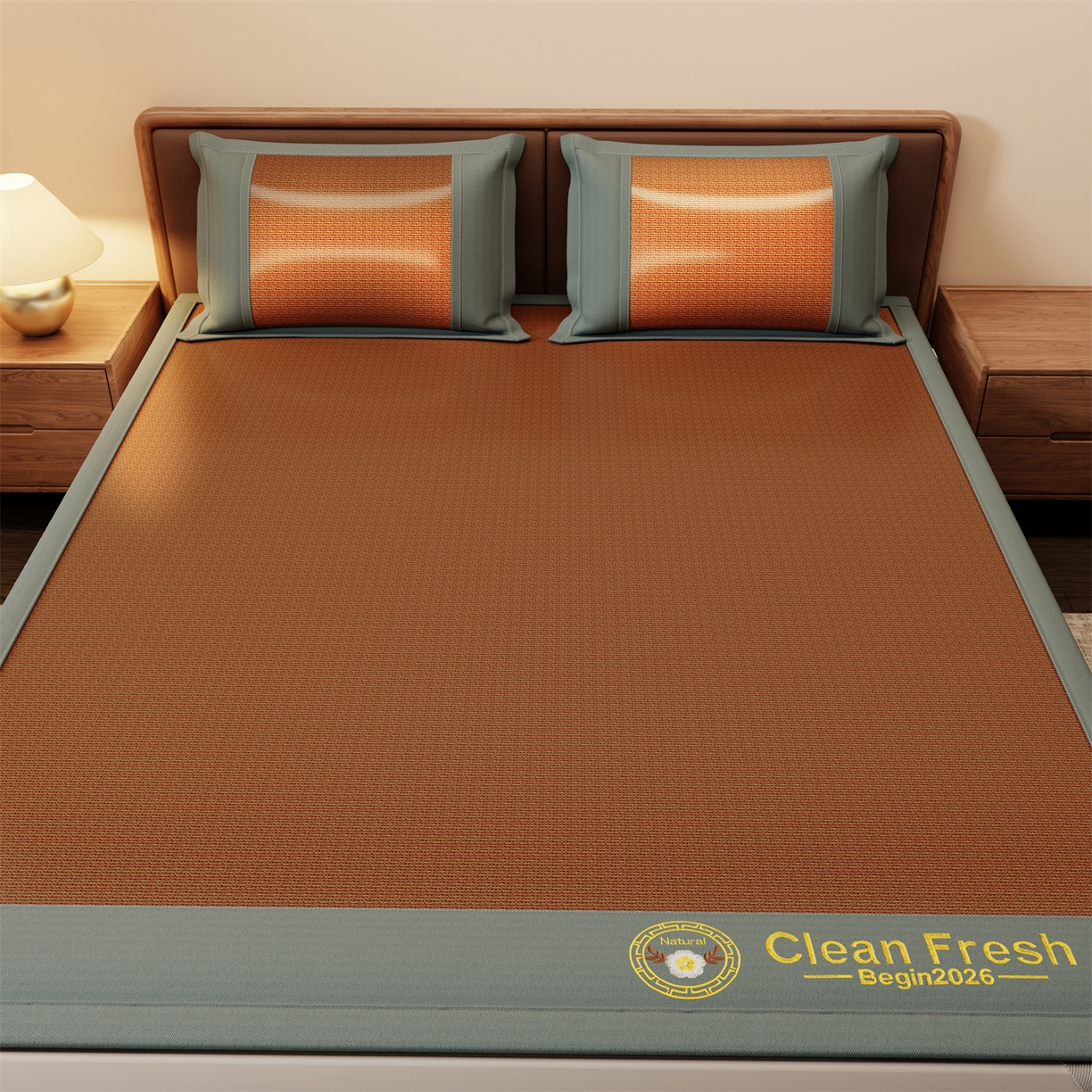 91家纺网 家纺一手货源 找家纺 （总）怡源梦 2026新款古藤席刺绣双面系列