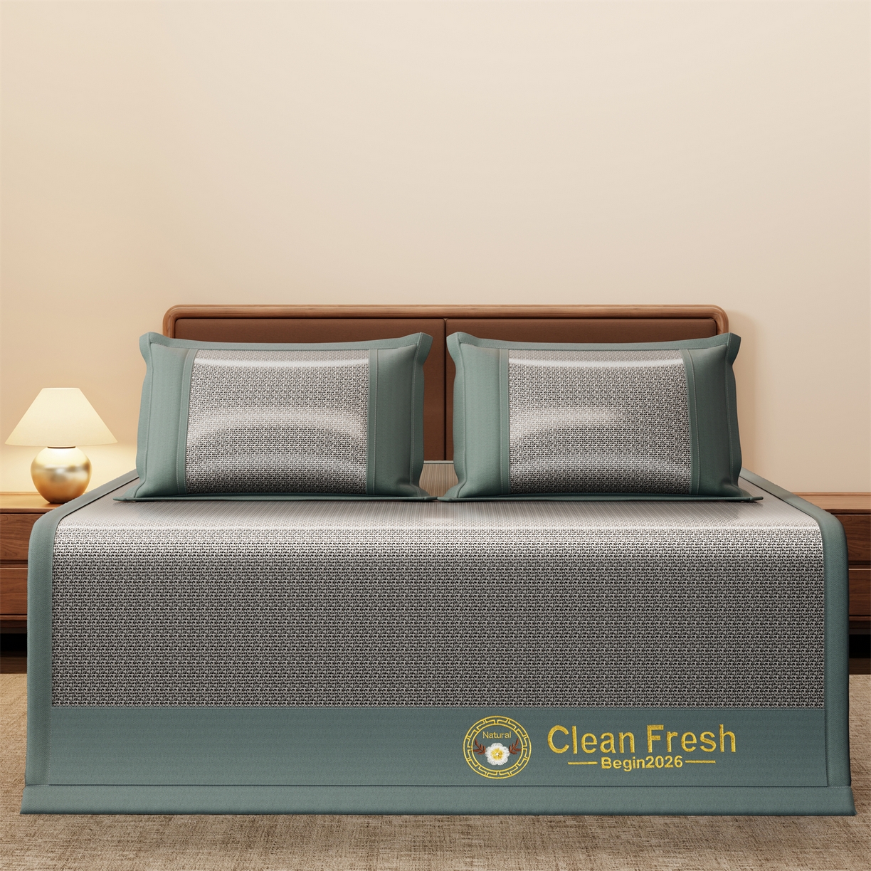 91家纺网 家纺一手货源 找家纺 （总）怡源梦 2026新款古藤席刺绣双面系列枕套