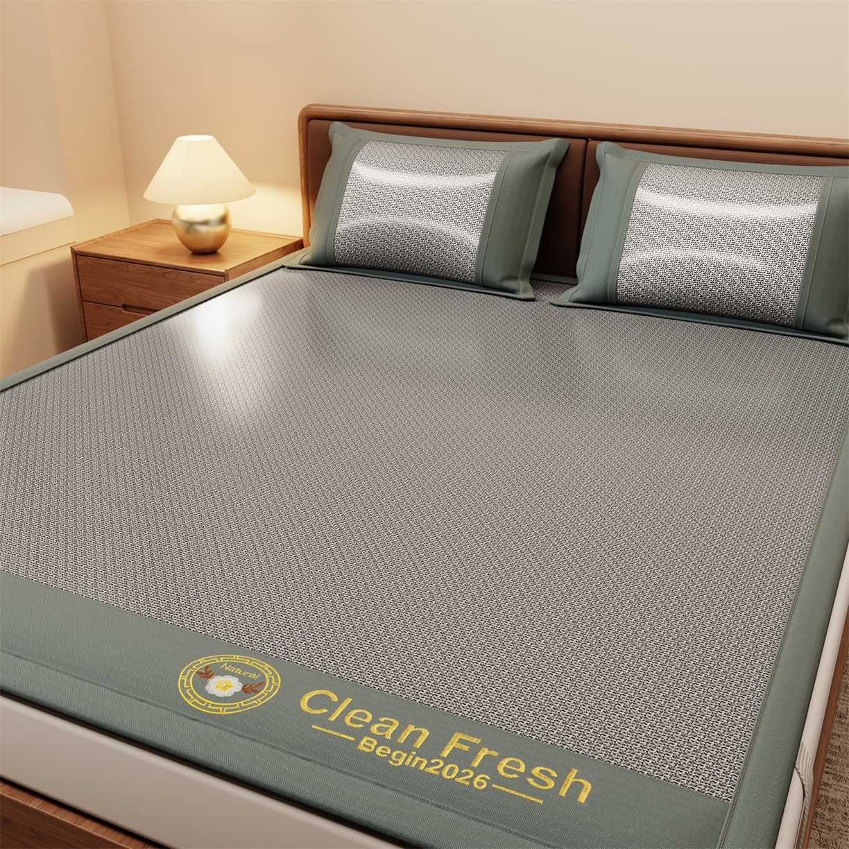 91家纺网 家纺一手货源 找家纺 （总）怡源梦 2026新款古藤席刺绣双面系列枕套