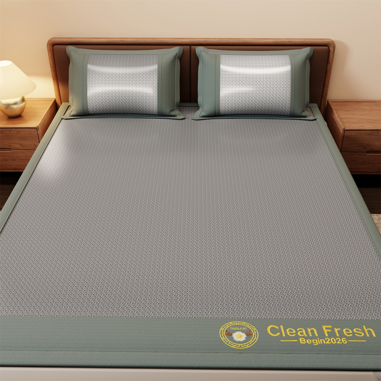 91家纺网 家纺一手货源 找家纺 （总）怡源梦 2026新款古藤席刺绣双面系列枕套