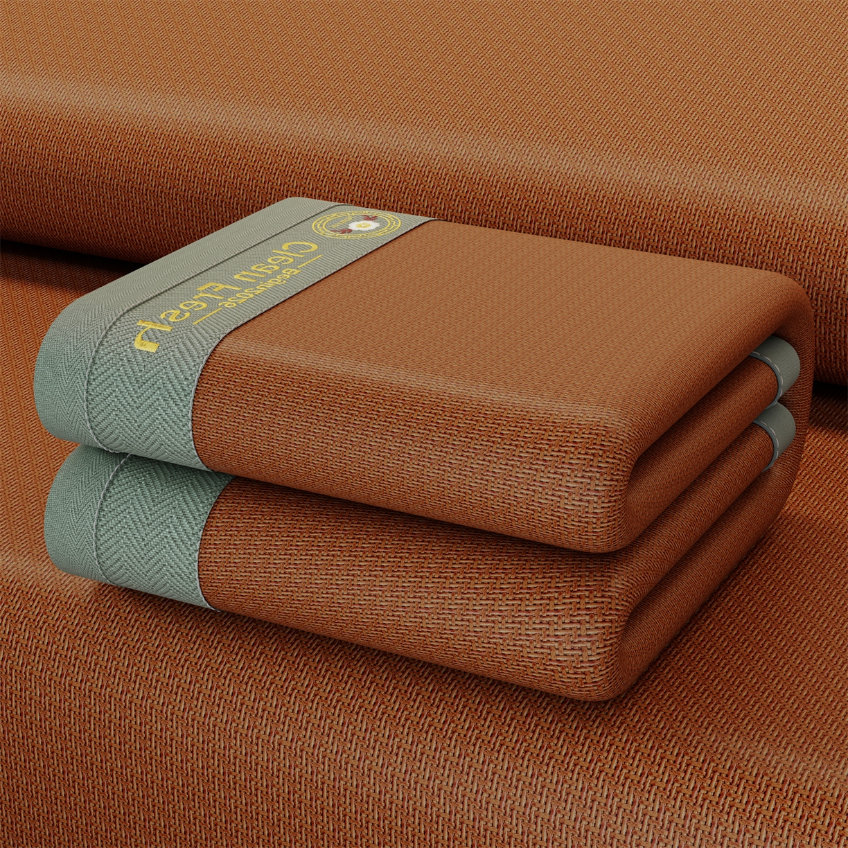 91家纺网 家纺一手货源 找家纺 怡源梦 2026新款古藤席刺绣双面系列枕套 古藤席-棕色