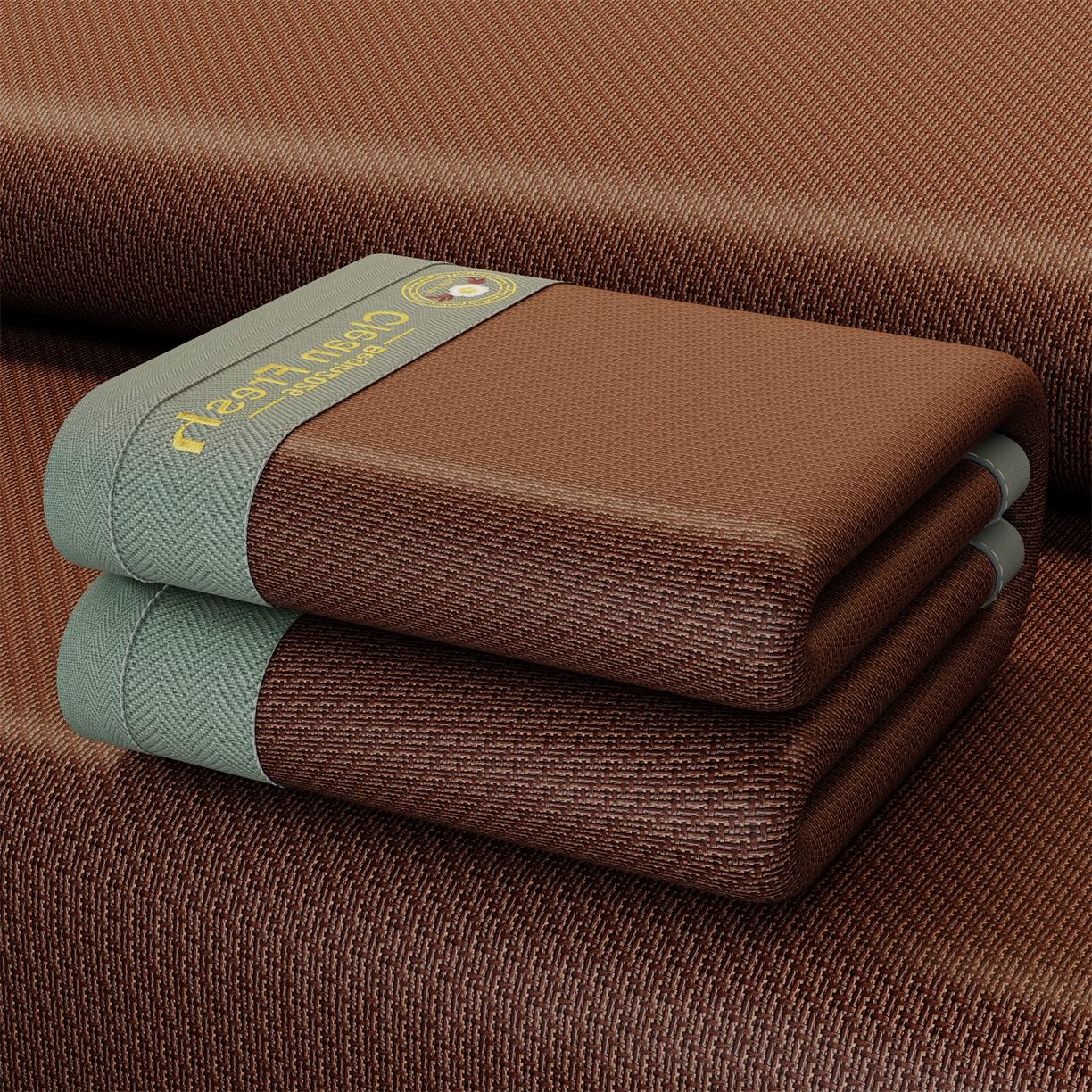 91家纺网 家纺一手货源 找家纺 怡源梦 2026新款古藤席刺绣双面系列枕套 古藤席-深咖