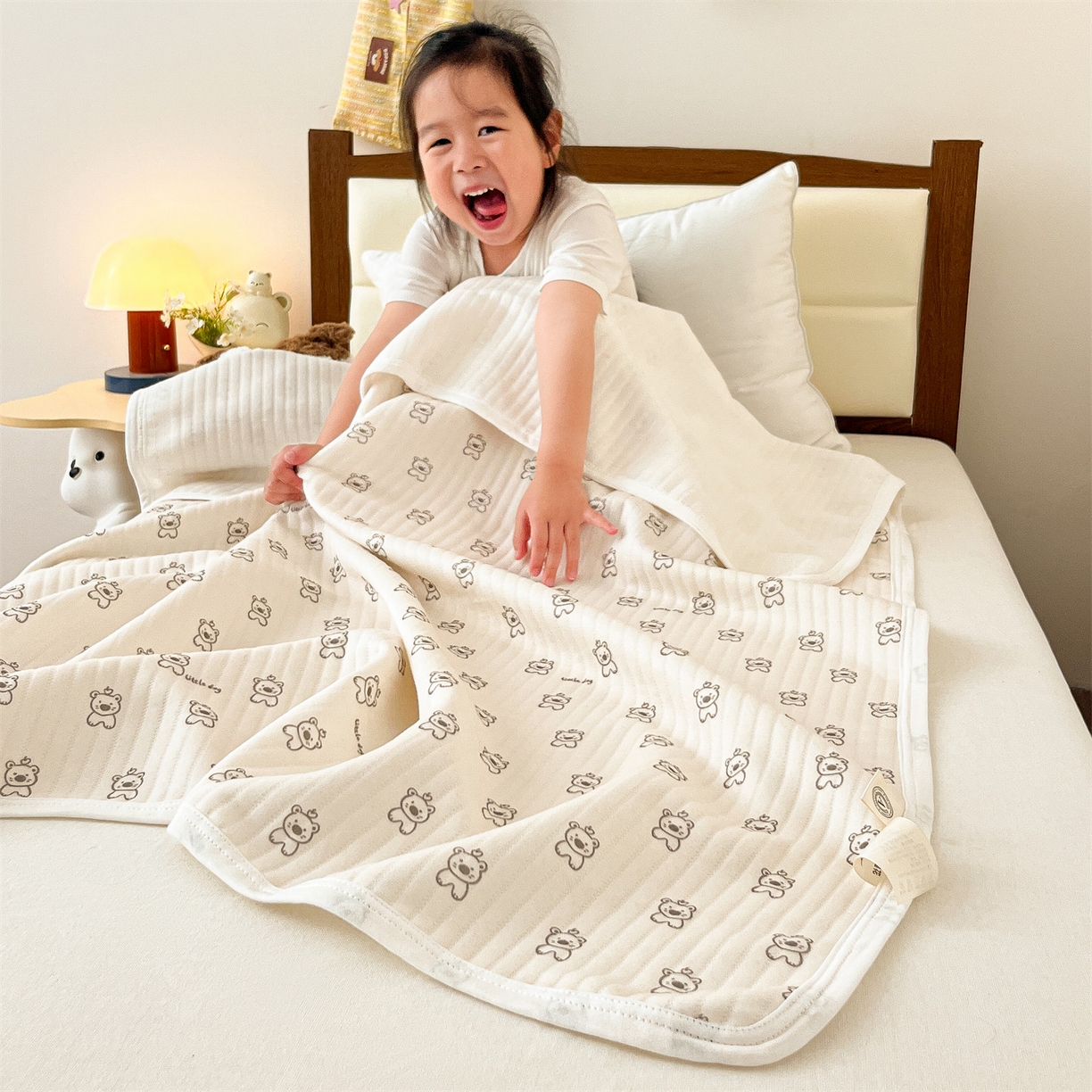 91家纺网 家纺一手货源 找家纺 布凡家居 2026款A类全棉纯棉空气印花夏被盖毯幼儿园午睡盖毯 儿童盖毯-卡皮巴拉