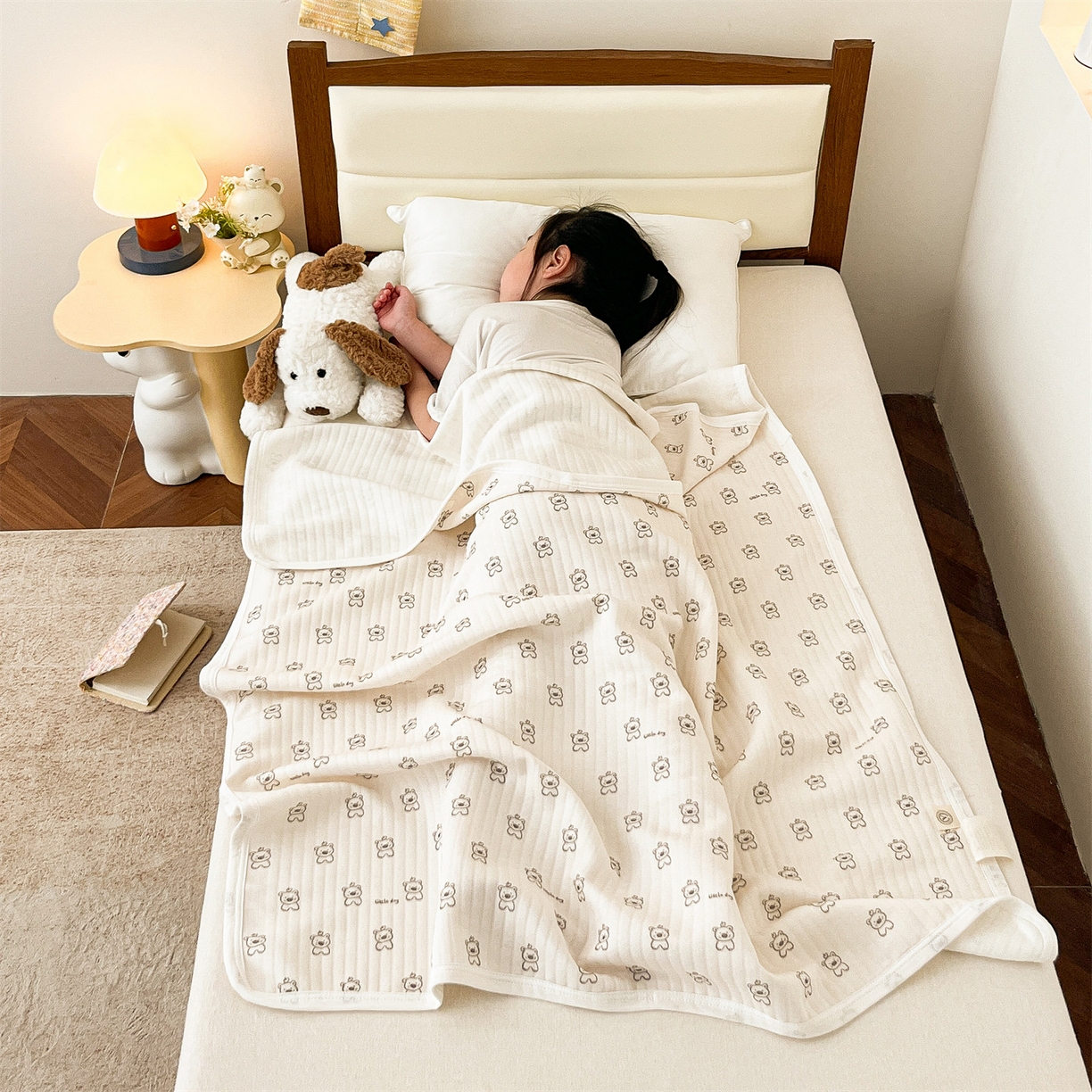 91家纺网 家纺一手货源 找家纺 布凡家居 2026款A类全棉纯棉空气印花夏被盖毯幼儿园午睡盖毯 儿童盖毯-卡皮巴拉