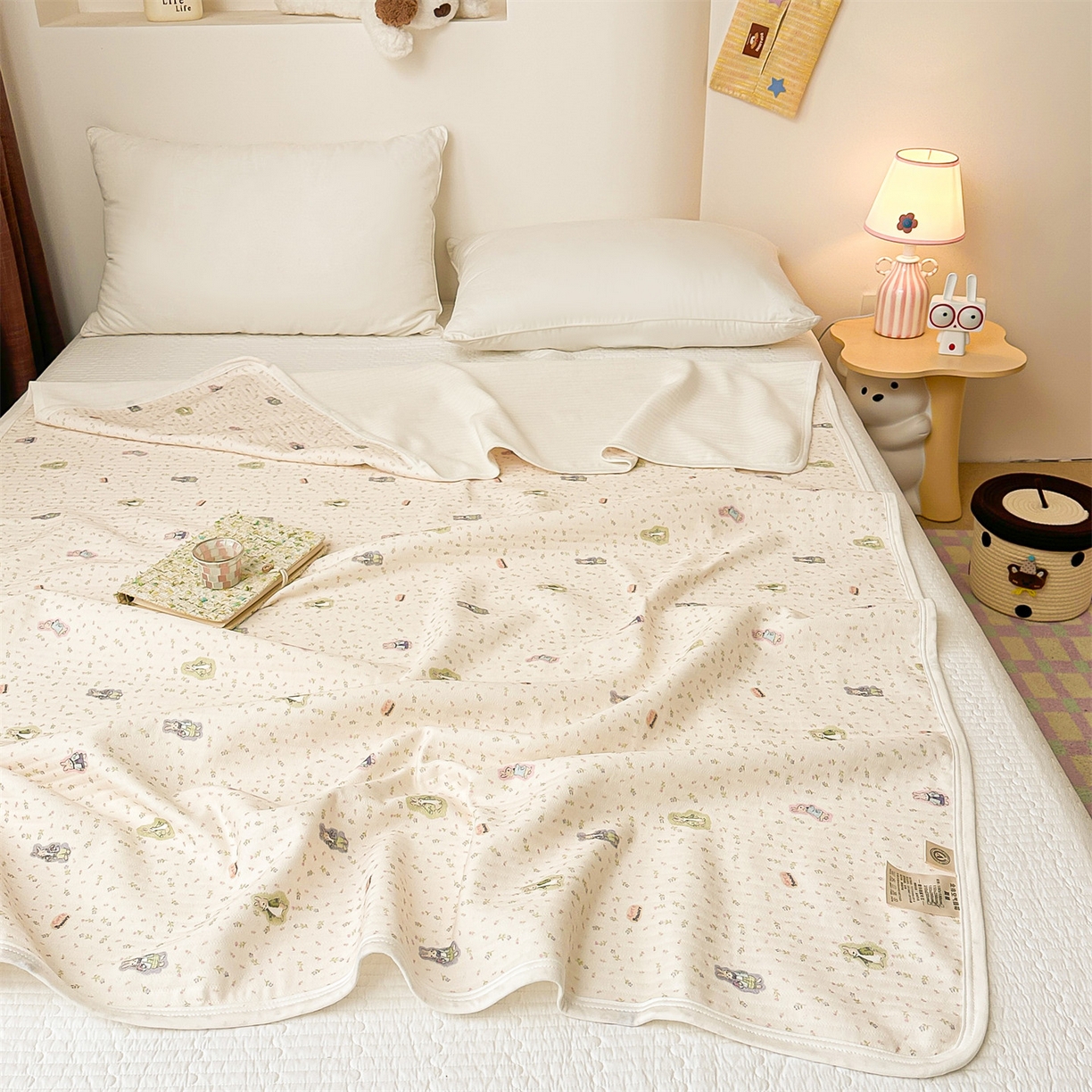 91家纺网 家纺一手货源 找家纺 布凡家居 2026款A类全棉纯棉空气印花夏被盖毯幼儿园午睡盖毯 儿童盖毯-比得兔