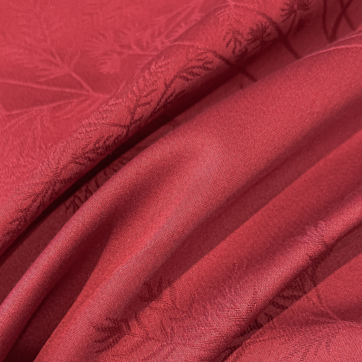 91家纺网 家纺一手货源 找家纺 宅家居 2026新款婚庆系列A类A版60支立体浮雕贡缎提花光泽绸缎感B版长绒棉纯棉四件套 清风颂雅-红