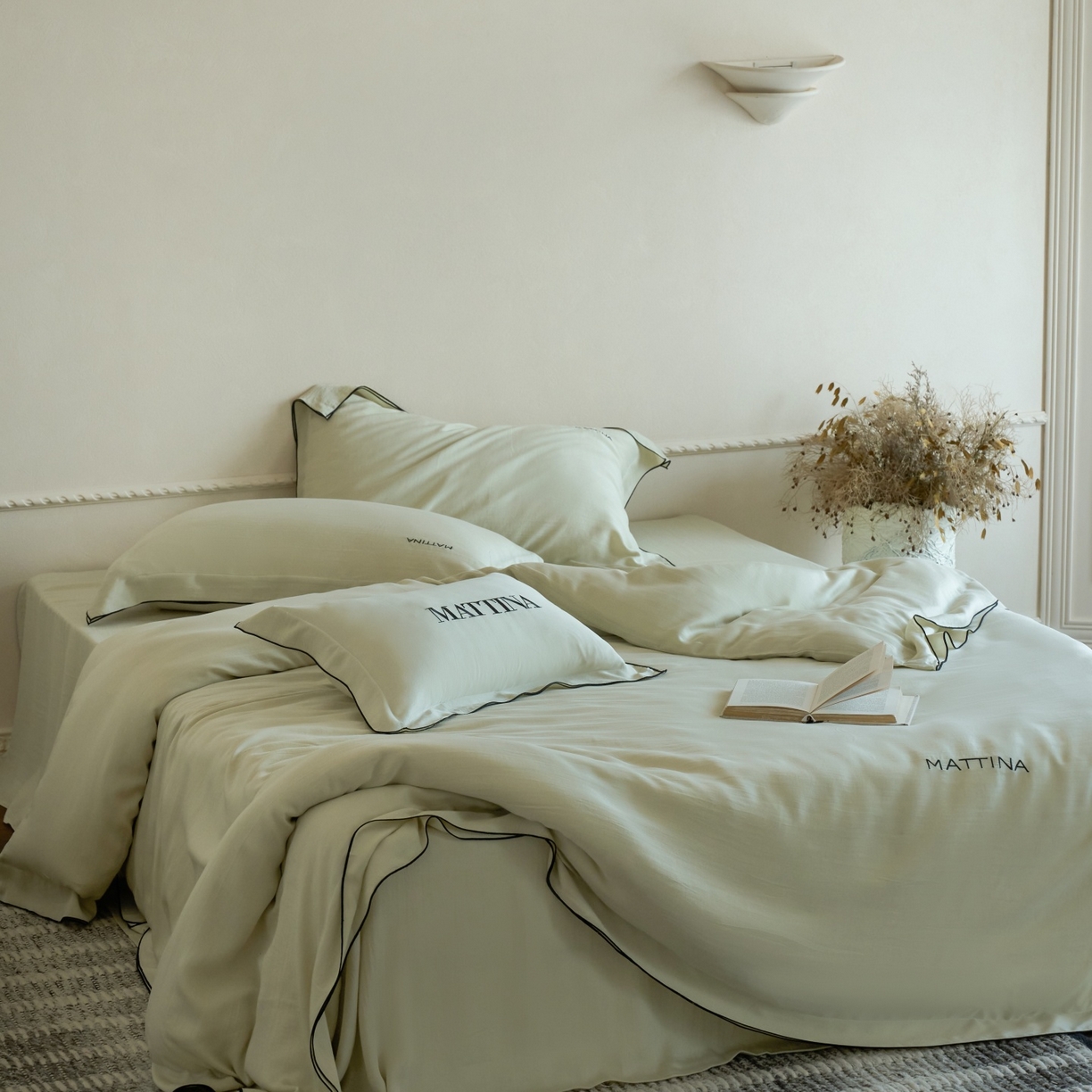 91家纺网 家纺一手货源 找家纺 （总）安莱生活 2026新款天丝砂洗母婴级A类（含报告）轻氧天丝叙“奶芙”刺绣四件套 奶芙系列