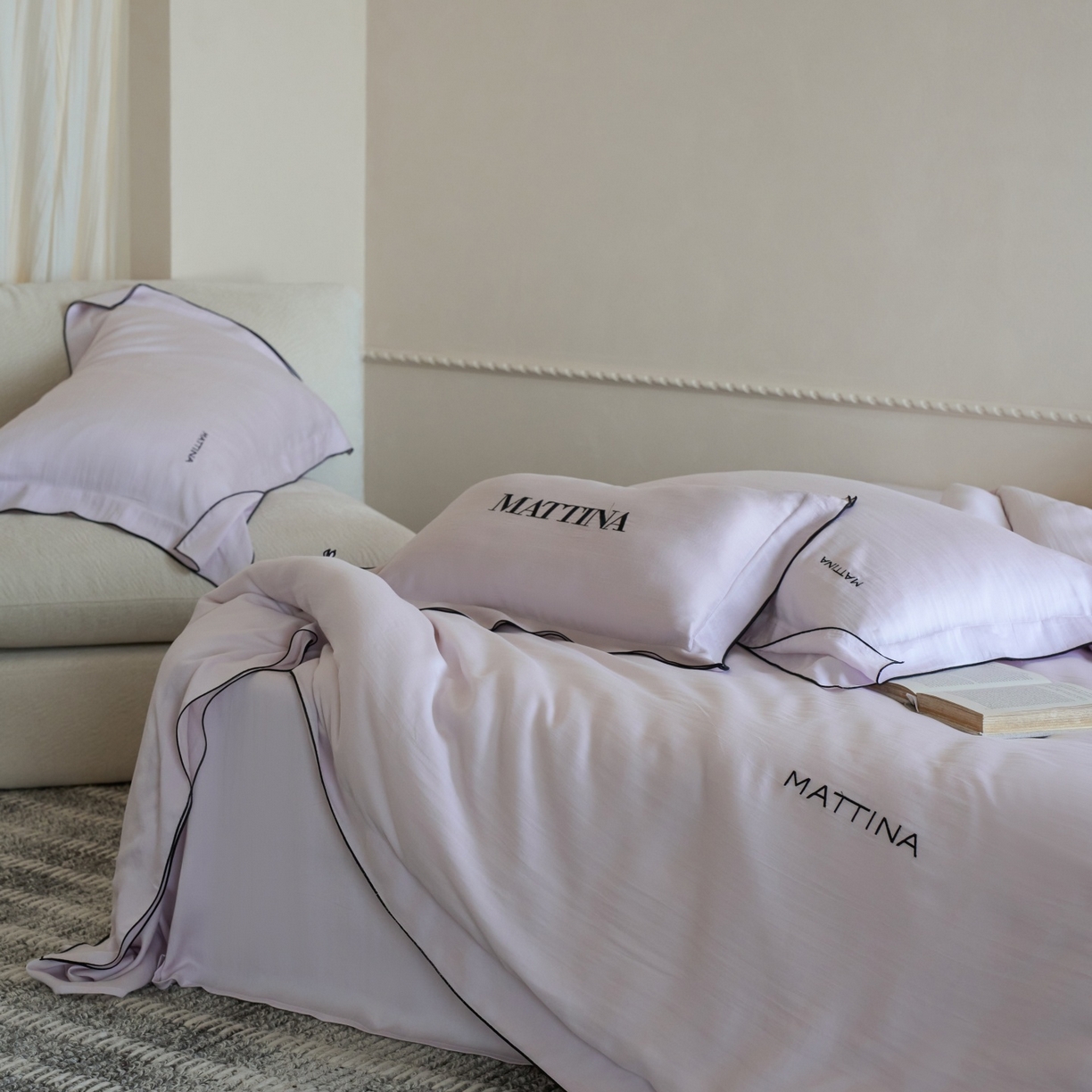 91家纺网 家纺一手货源 找家纺 安莱生活 2026新款天丝砂洗母婴级A类（含报告）轻氧天丝叙“奶芙”刺绣四件套 奶芙系列 奶芙-星光紫