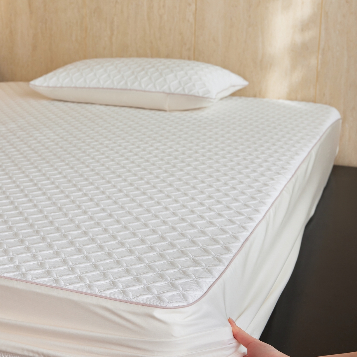 91家纺网 家纺一手货源 找家纺 （总）安莱生活 2026新款A类“冰糕”高分子PE550D床笠款（含银丝款）三件套凉席-第一批