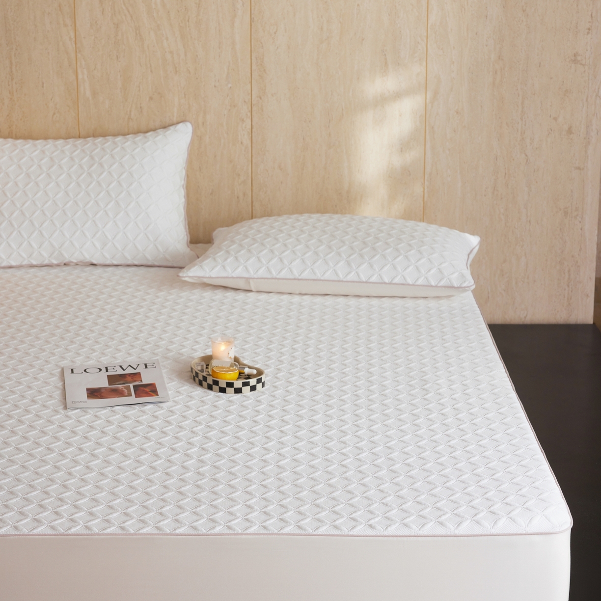 91家纺网 家纺一手货源 找家纺 （总）安莱生活 2026新款A类“冰糕”高分子PE550D床笠款（含银丝款）三件套凉席-第一批