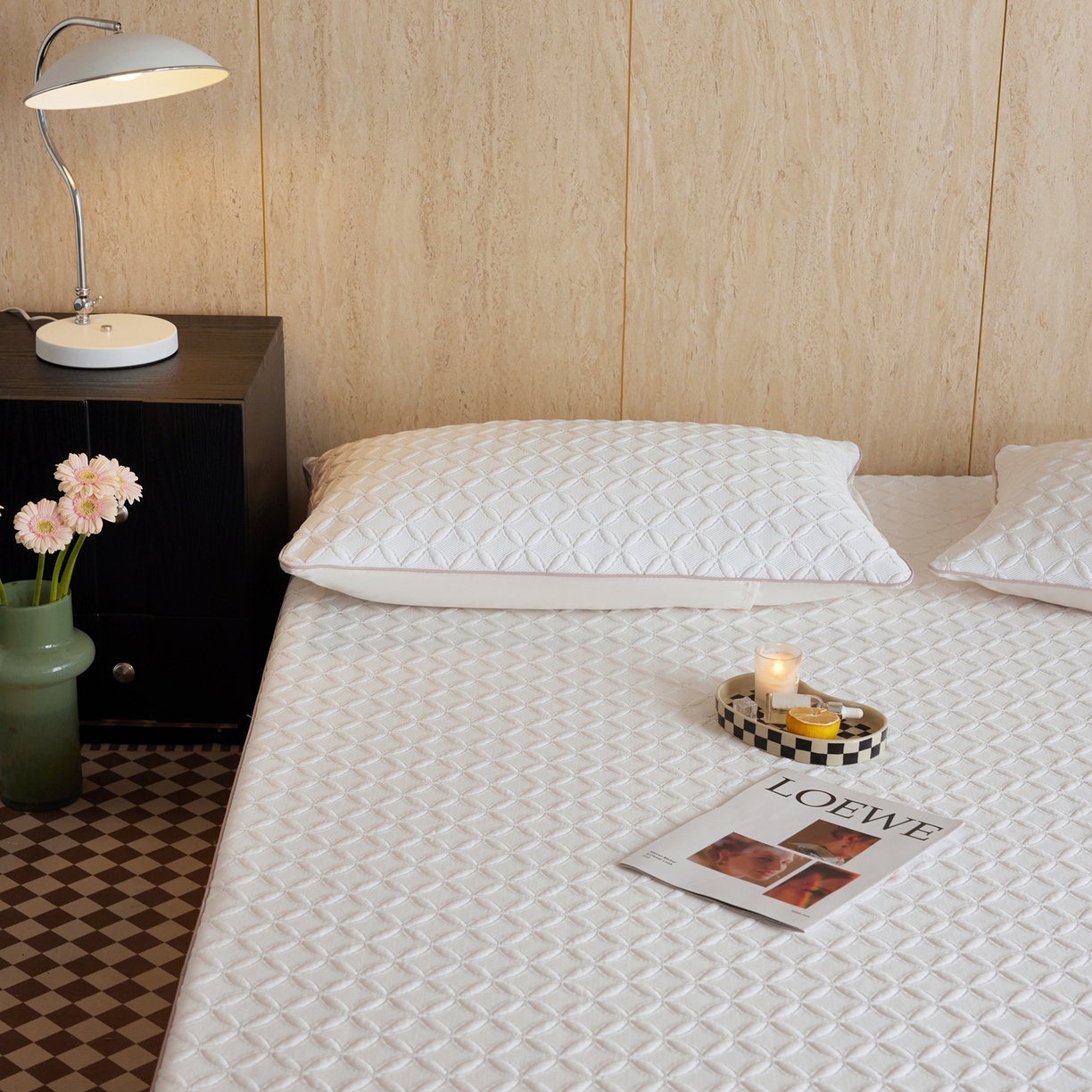 91家纺网 家纺一手货源 找家纺 （总）安莱生活 2026新款A类“冰糕”高分子PE550D床笠款（含银丝款）三件套凉席-第一批