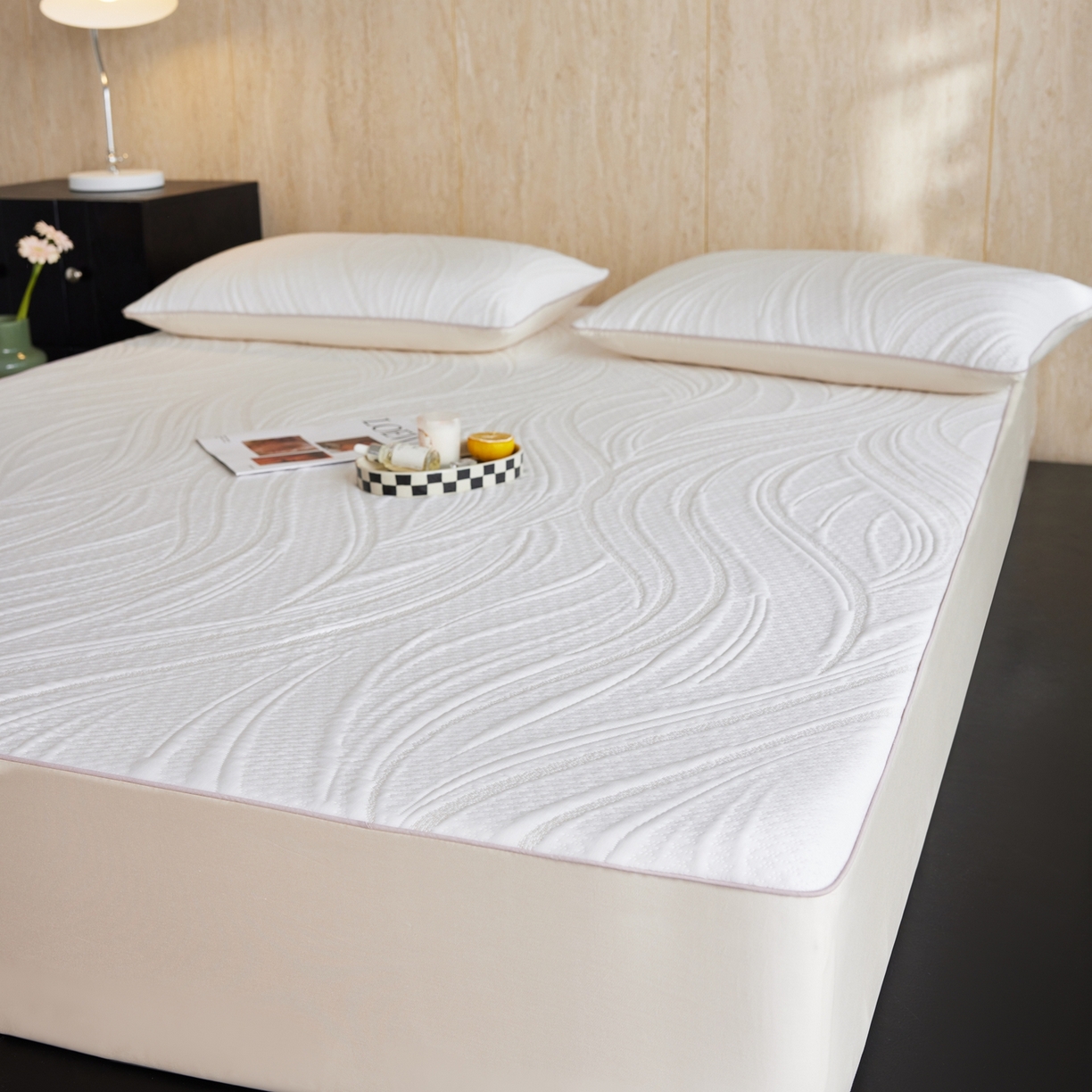 91家纺网 家纺一手货源 找家纺 安莱生活 2026新款A类“冰糕”高分子PE550D床笠款（含银丝款）三件套凉席-第一批 缦纱