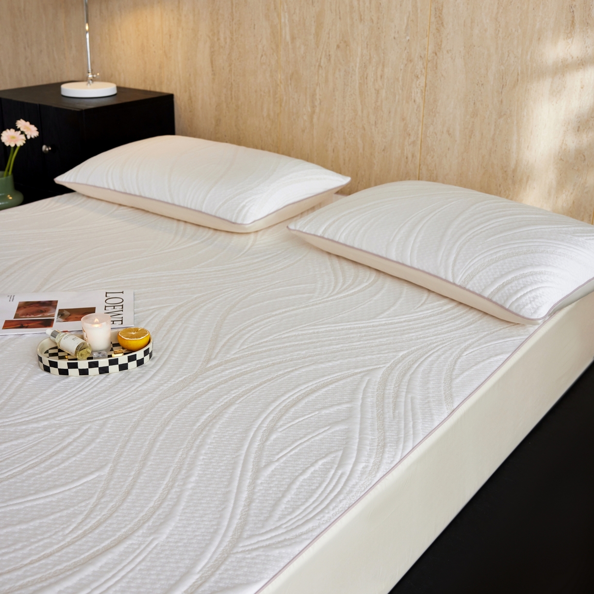 91家纺网 家纺一手货源 找家纺 安莱生活 2026新款A类“冰糕”高分子PE550D床笠款（含银丝款）三件套凉席-第一批 缦纱