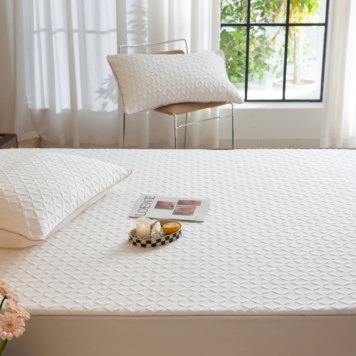 91家纺网 家纺一手货源 找家纺 安莱生活 2026新款A类“冰糕”高分子PE550D床笠款（含银丝款）三件套凉席-第一批 菱格