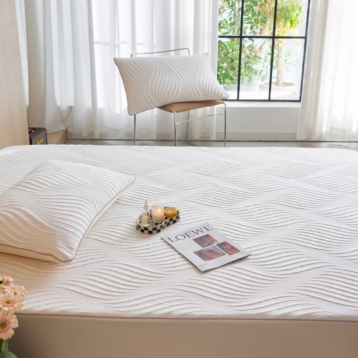 91家纺网 家纺一手货源 找家纺 安莱生活 2026新款A类“冰糕”高分子PE550D床笠款（含银丝款）三件套凉席-第一批 云缦