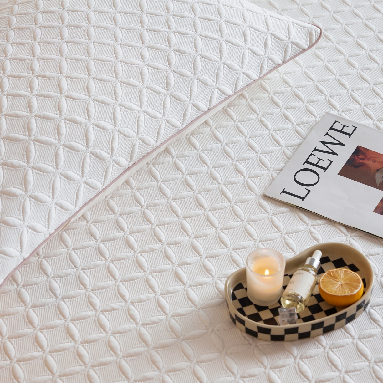 91家纺网 家纺一手货源 找家纺 安莱生活 2026新款A类“冰糕”高分子PE550D床笠款（含银丝款）三件套凉席-第一批 菱格