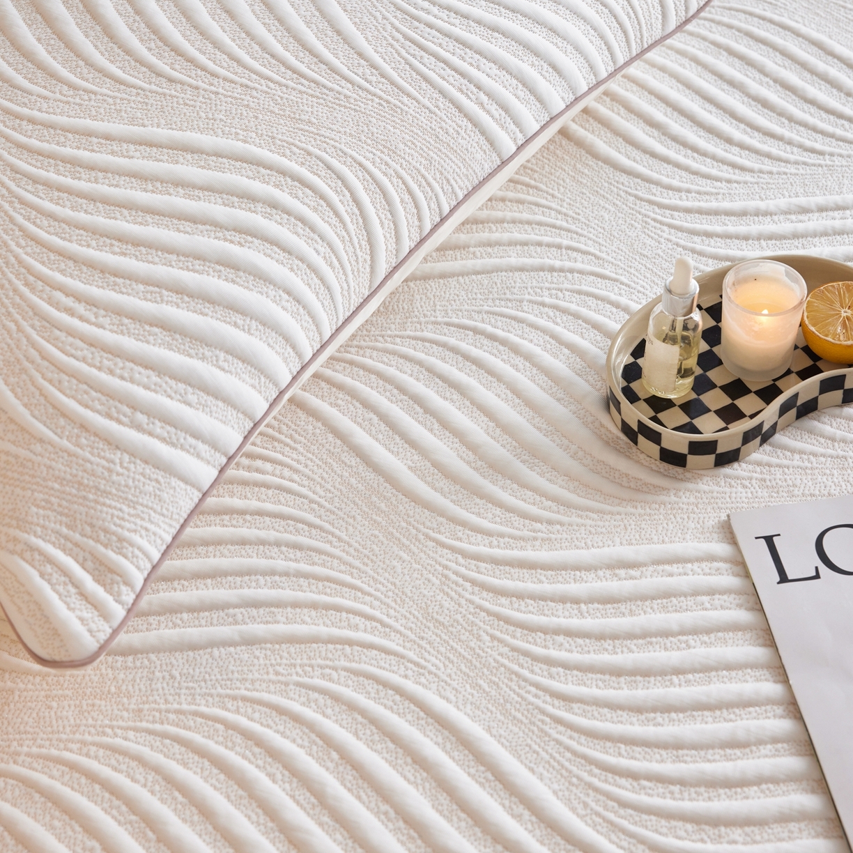 91家纺网 家纺一手货源 找家纺 安莱生活 2026新款A类“冰糕”高分子PE550D床笠款（含银丝款）三件套凉席-第一批 云缦