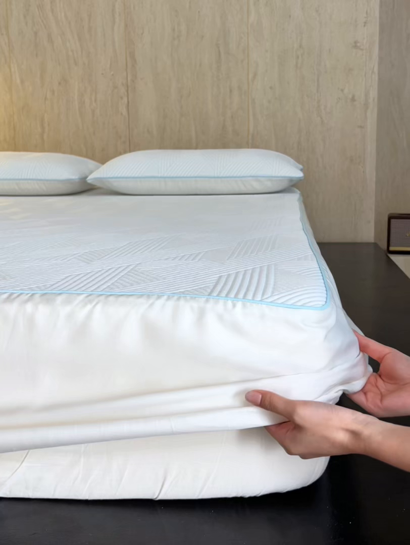 91家纺网 家纺一手货源 找家纺 安莱生活 2026新款A类“冰糕”高分子PE550D床笠款（含银丝款）三件套凉席-第一批 斜屿