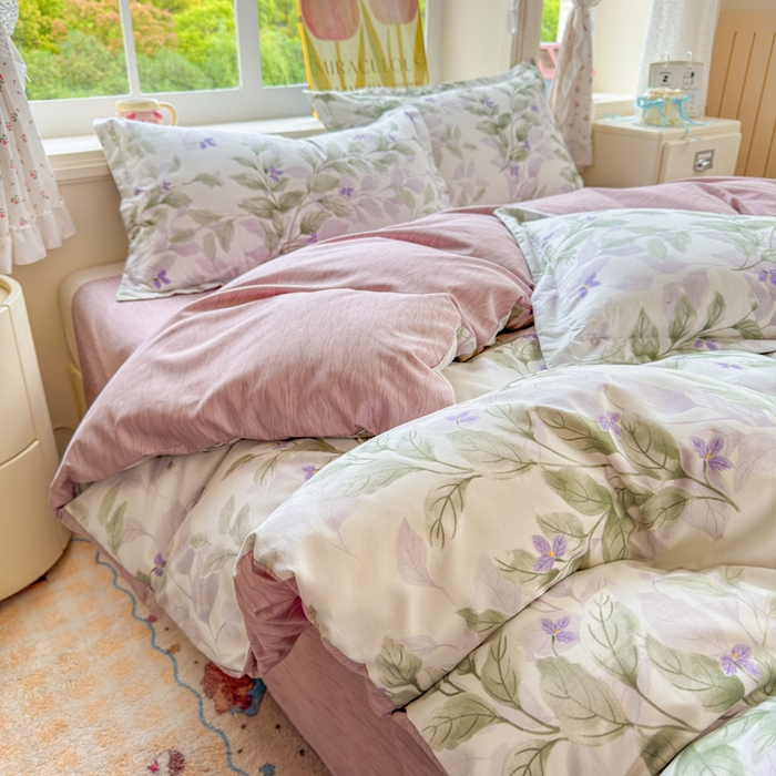 91家纺网 家纺一手货源 找家纺 佑佳家纺 2025新款铂金棉芦荟棉被套「支持定做各种尺寸」 摇曳