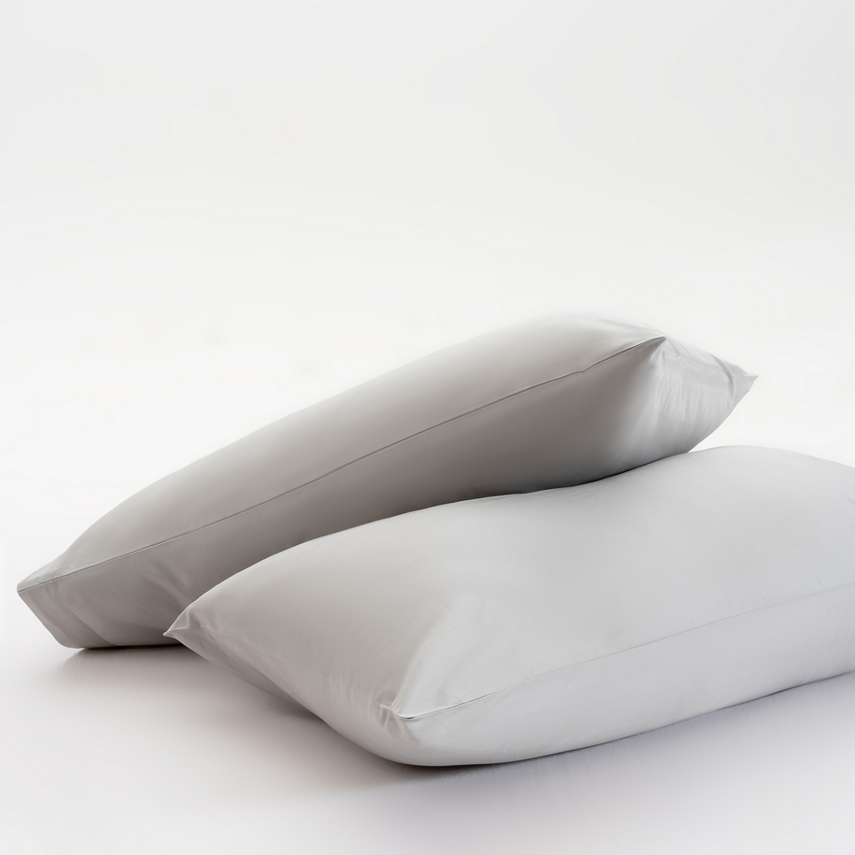 91家纺网 家纺一手货源 找家纺 唯爱品 2026新款60s100%全棉纯色枕套2只装 淡灰色