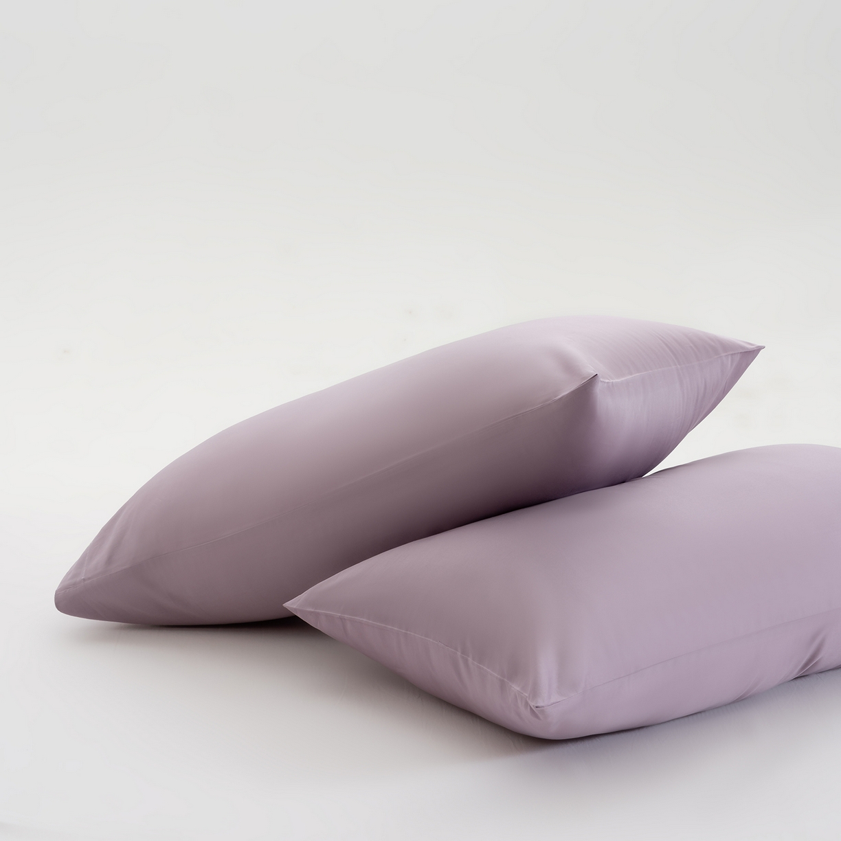 91家纺网 家纺一手货源 找家纺 唯爱品 2026新款60s100%全棉纯色枕套2只装 浅紫色