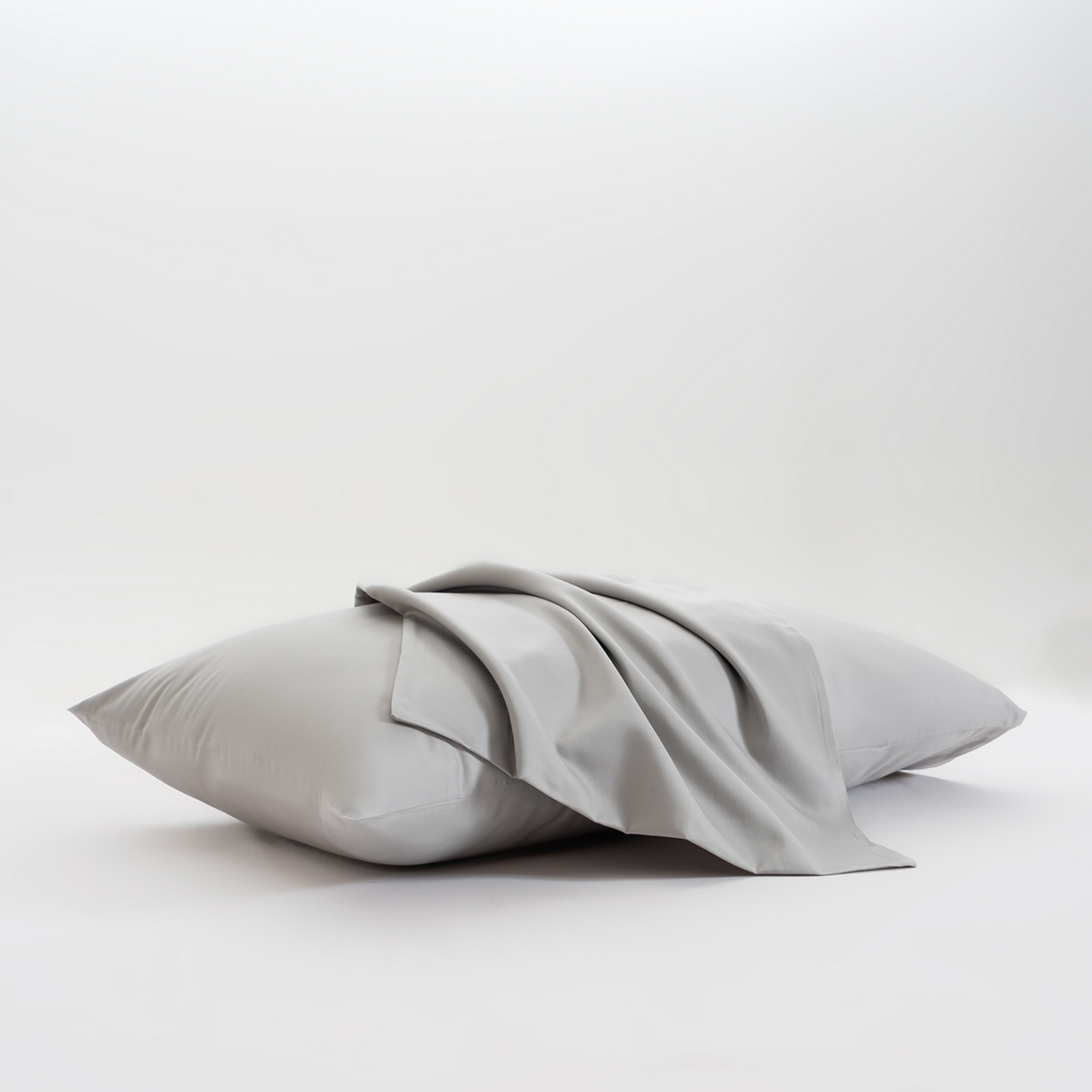 91家纺网 家纺一手货源 找家纺 唯爱品 2026新款60s100%全棉纯色枕套2只装 淡灰色