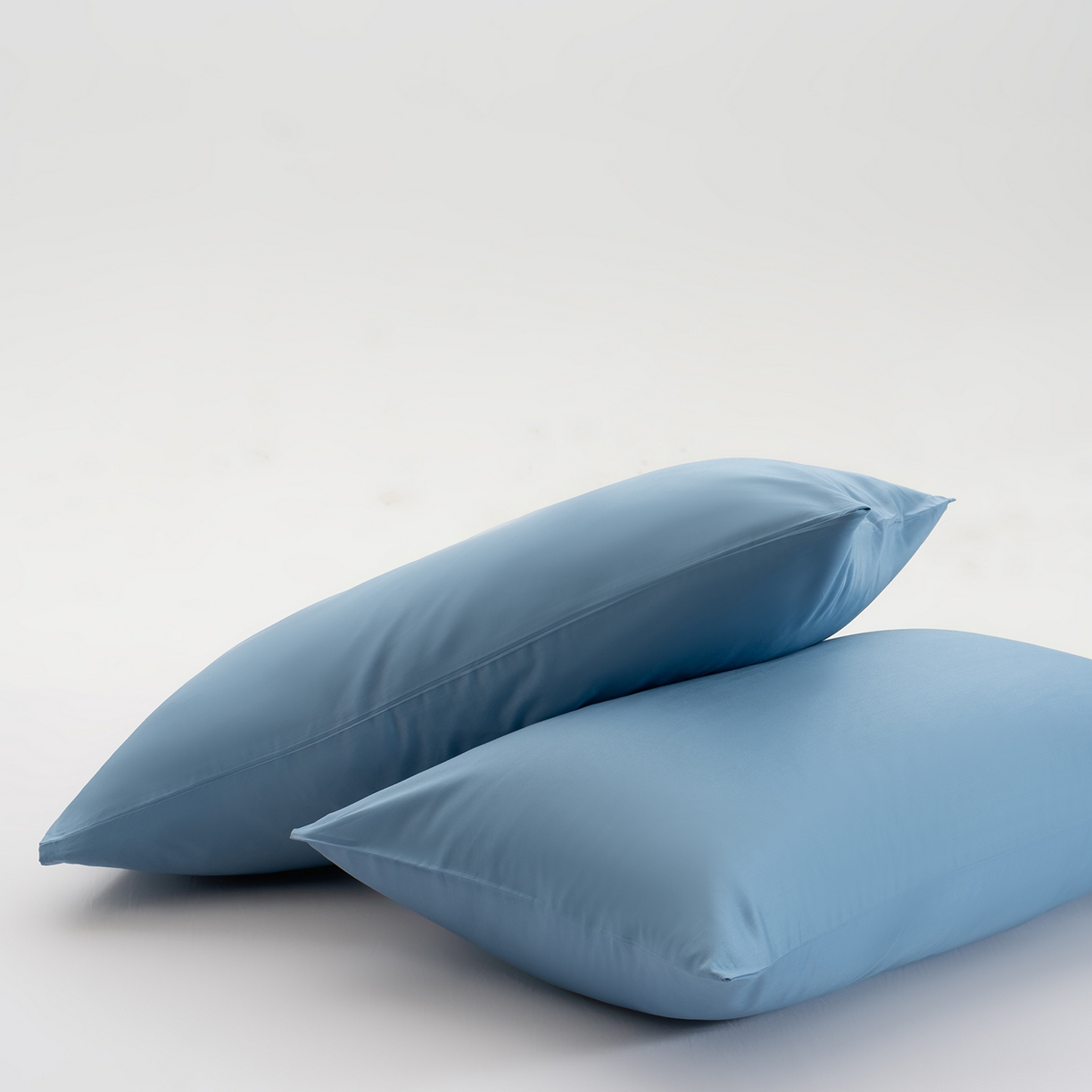 91家纺网 家纺一手货源 找家纺 唯爱品 2026新款60s100%全棉纯色枕套2只装 浅蓝色