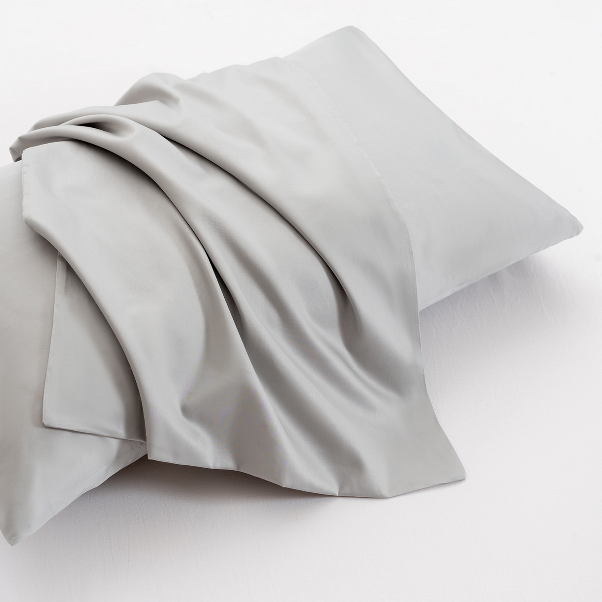 91家纺网 家纺一手货源 找家纺 唯爱品 2026新款60s100%全棉纯色枕套2只装 淡灰色