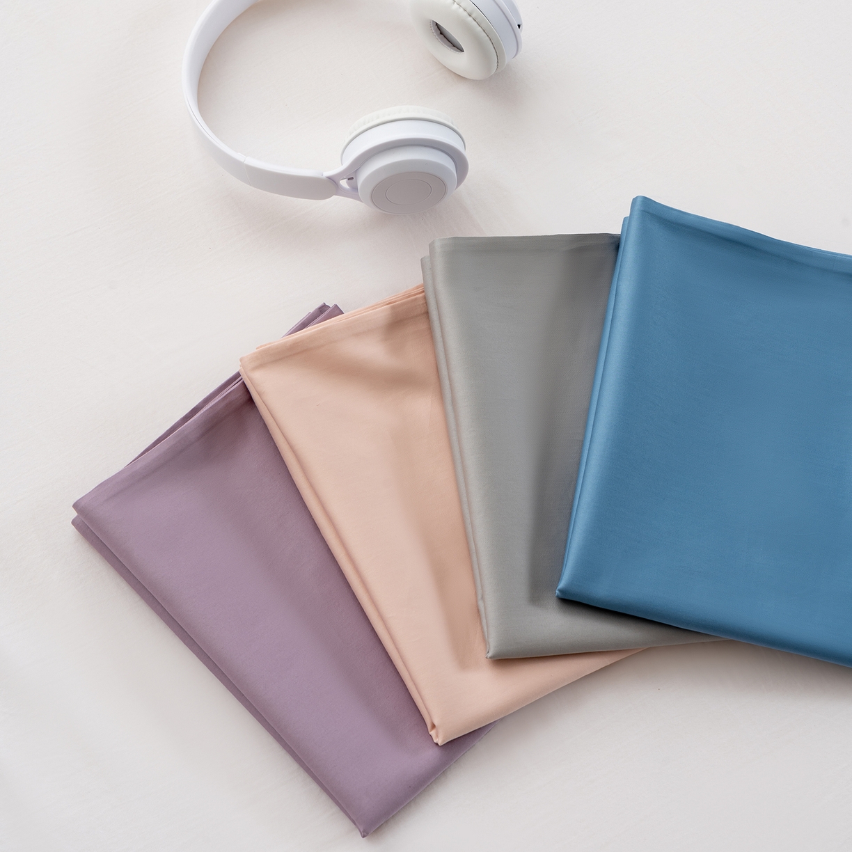 91家纺网 家纺一手货源 找家纺 唯爱品 2026新款60s100%全棉纯色枕套2只装 组合图