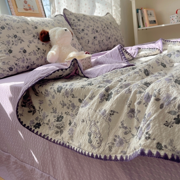 91家纺网 家纺一手货源 找家纺 （总）梵希雅 2026新款三角针泡芙纱夏被四件套-实拍图