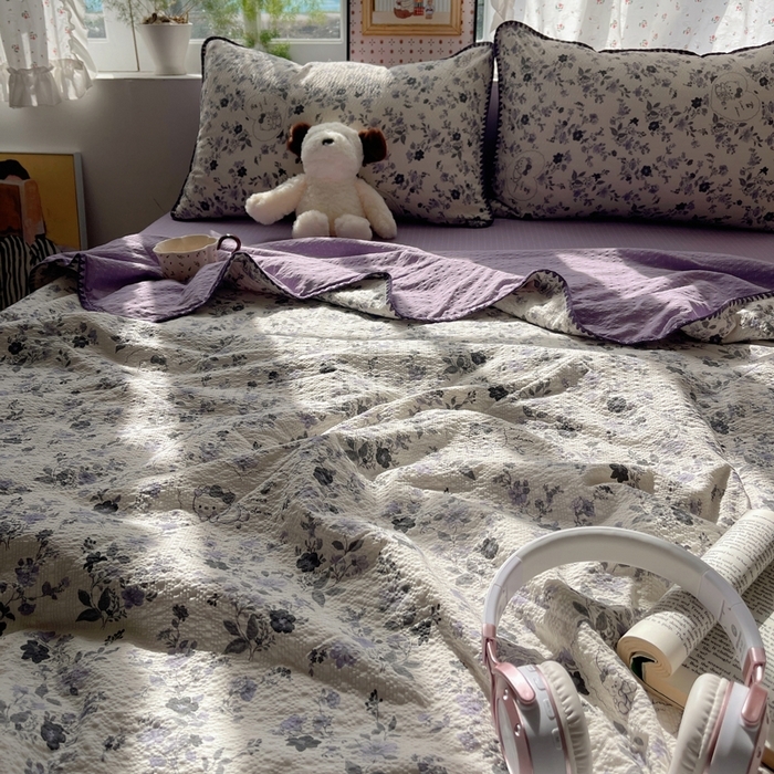 91家纺网 家纺一手货源 找家纺 （总）梵希雅 2026新款三角针泡芙纱夏被四件套-实拍图