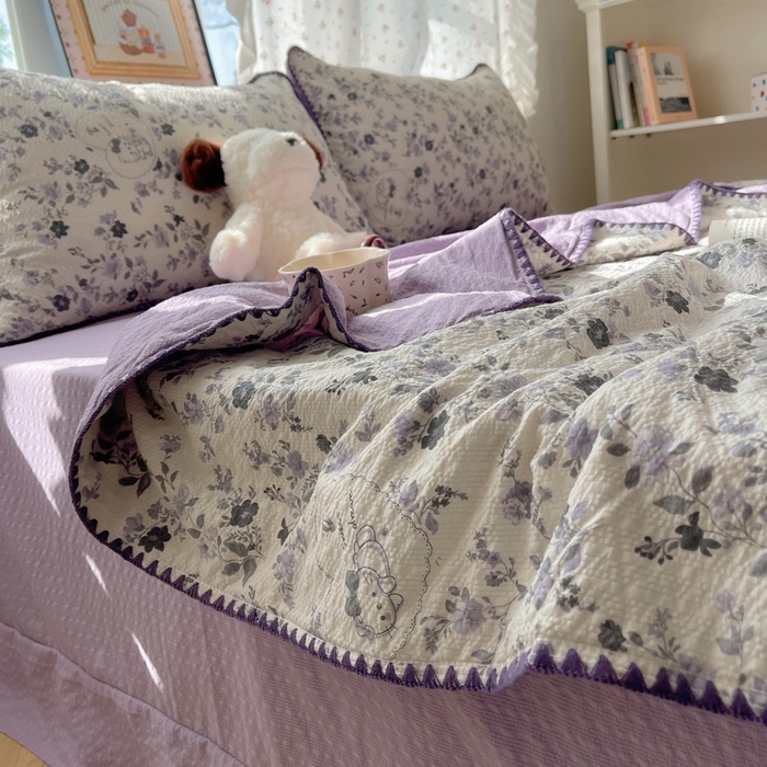 91家纺网 家纺一手货源 找家纺 （总）梵希雅 2026新款三角针泡芙纱夏被四件套-实拍图