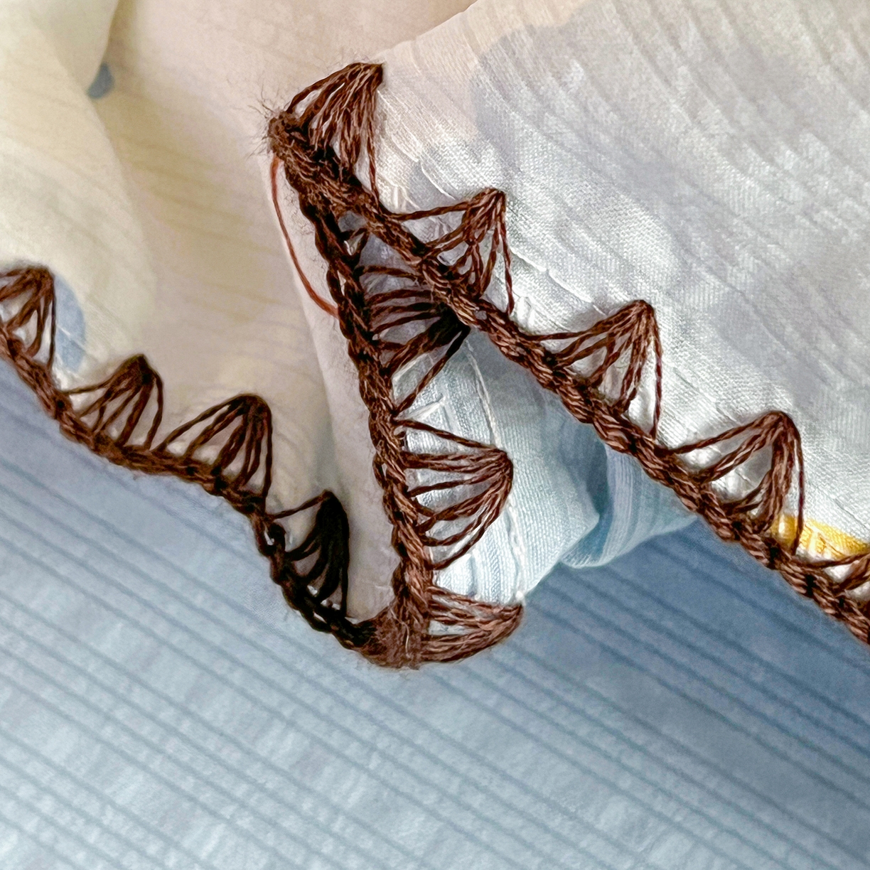 91家纺网 家纺一手货源 找家纺 （总）恒尚居 2026新款泡芙纱四件套贝壳绣边床盖套件单被套床单床笠