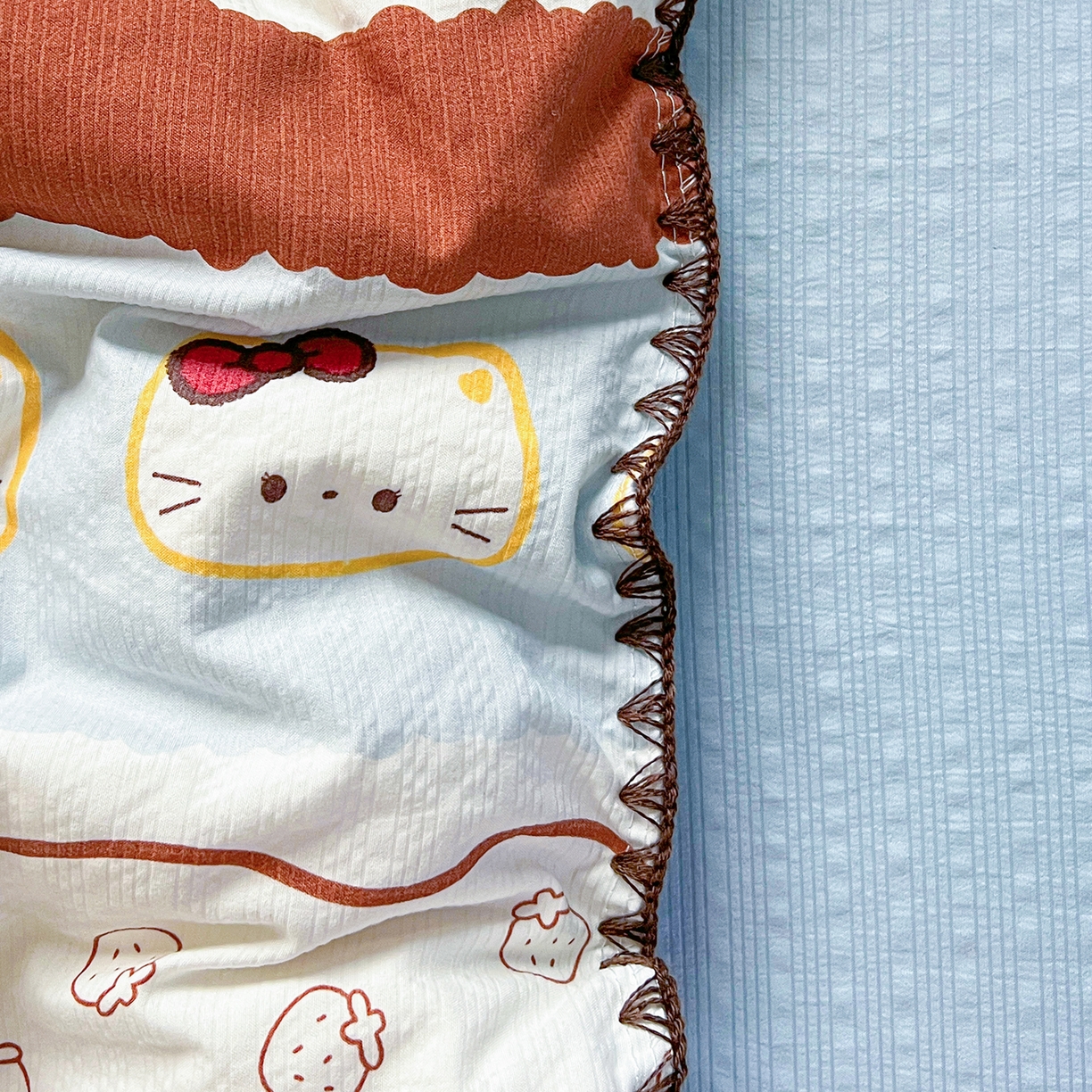 91家纺网 家纺一手货源 找家纺 （总）恒尚居 2026新款泡芙纱四件套贝壳绣边床盖套件单被套床单床笠