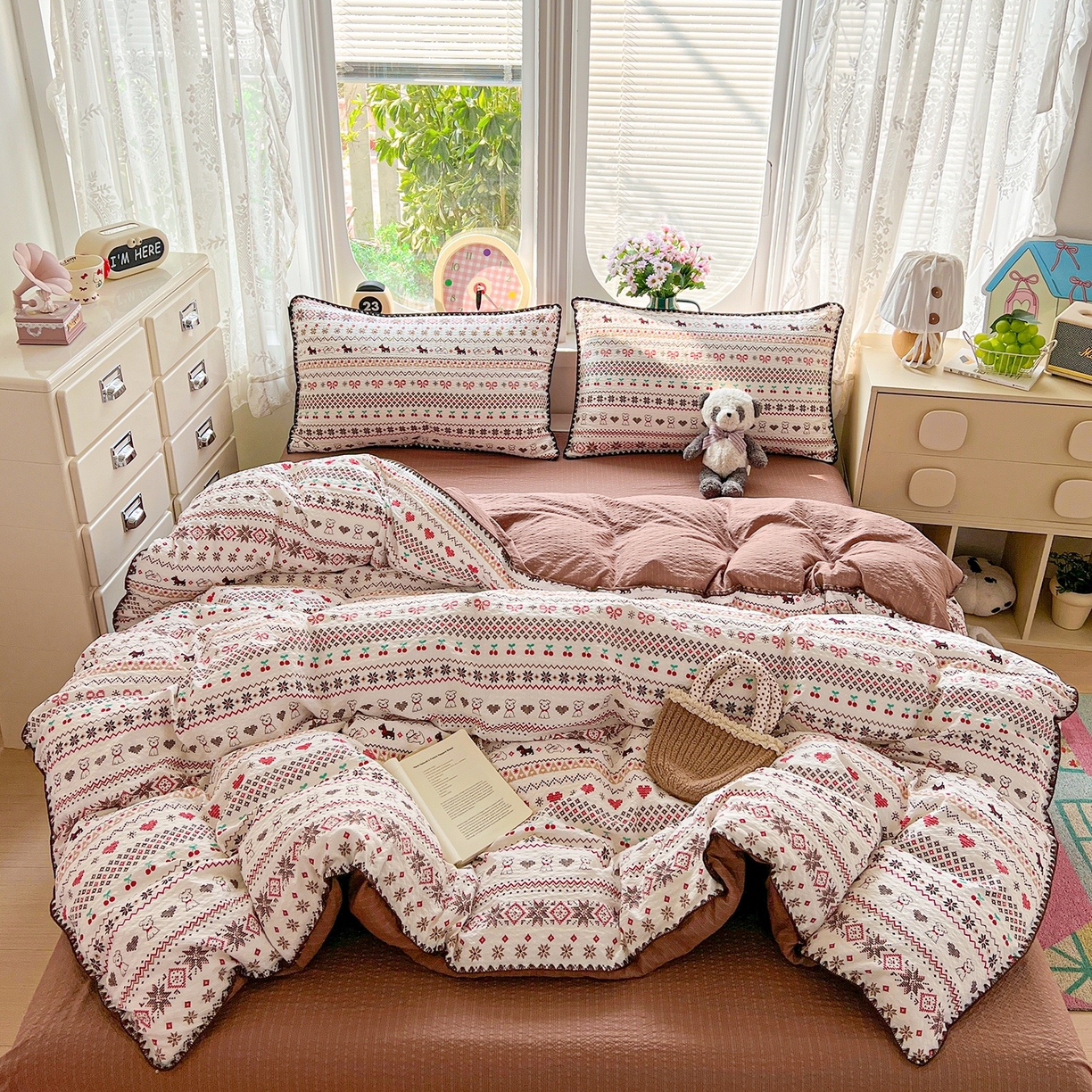 91家纺网 家纺一手货源 找家纺 （总）恒尚居 2026新款泡芙纱四件套贝壳绣边床盖套件单被套床单床笠