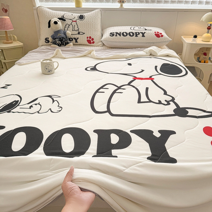 91家纺网 家纺一手货源 找家纺 （总）梓之赫 2026新款史努比凉感丝乳胶凉席席子夏被夏凉被空调被