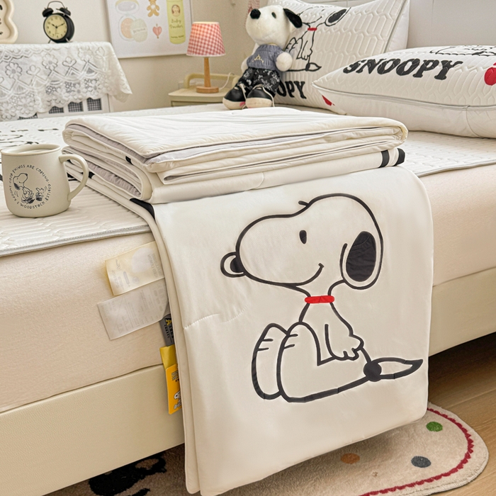 91家纺网 家纺一手货源 找家纺 （总）梓之赫 2026新款史努比凉感丝乳胶凉席席子夏被夏凉被空调被